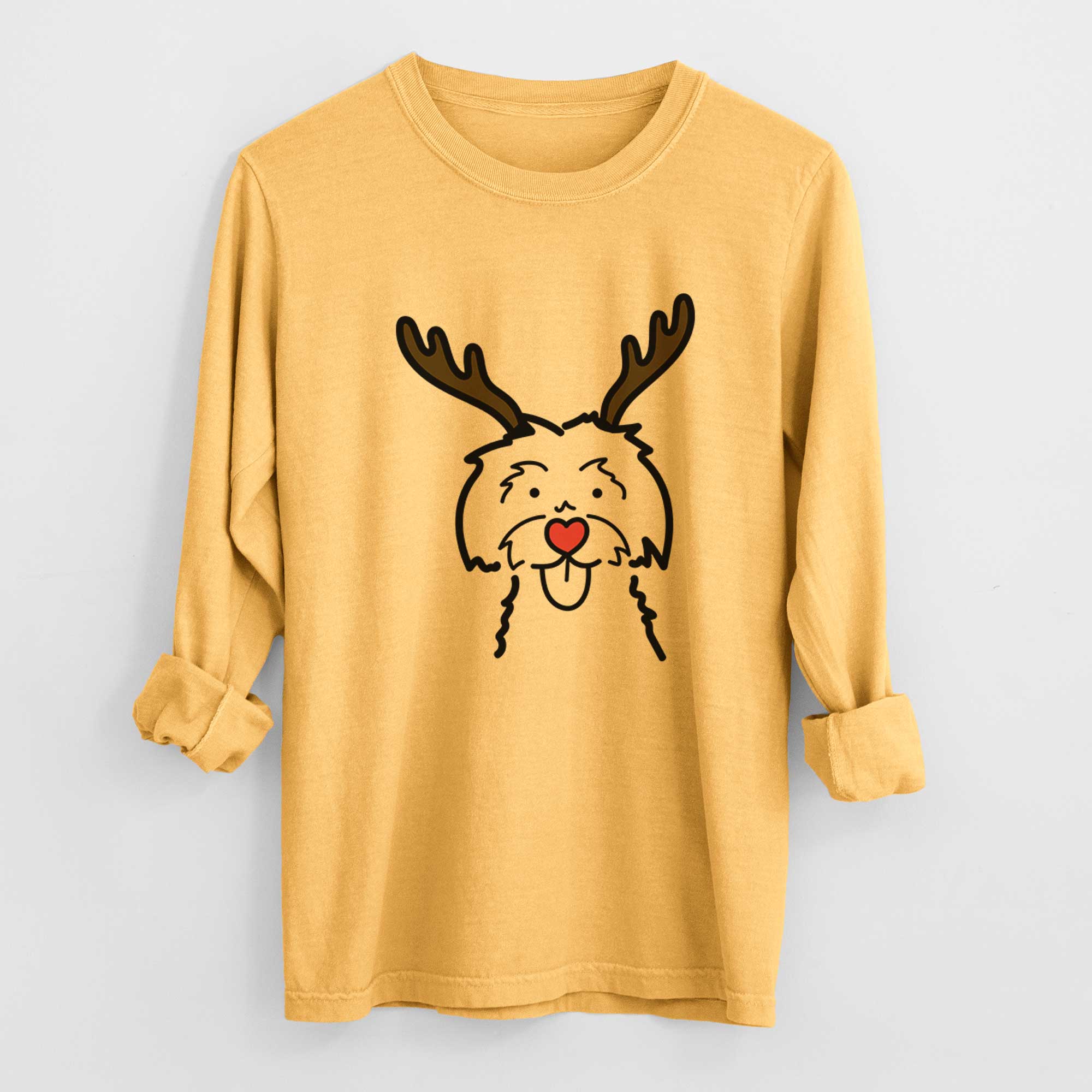 Red Nose Maltese - Heavyweight 100% Cotton Long Sleeve