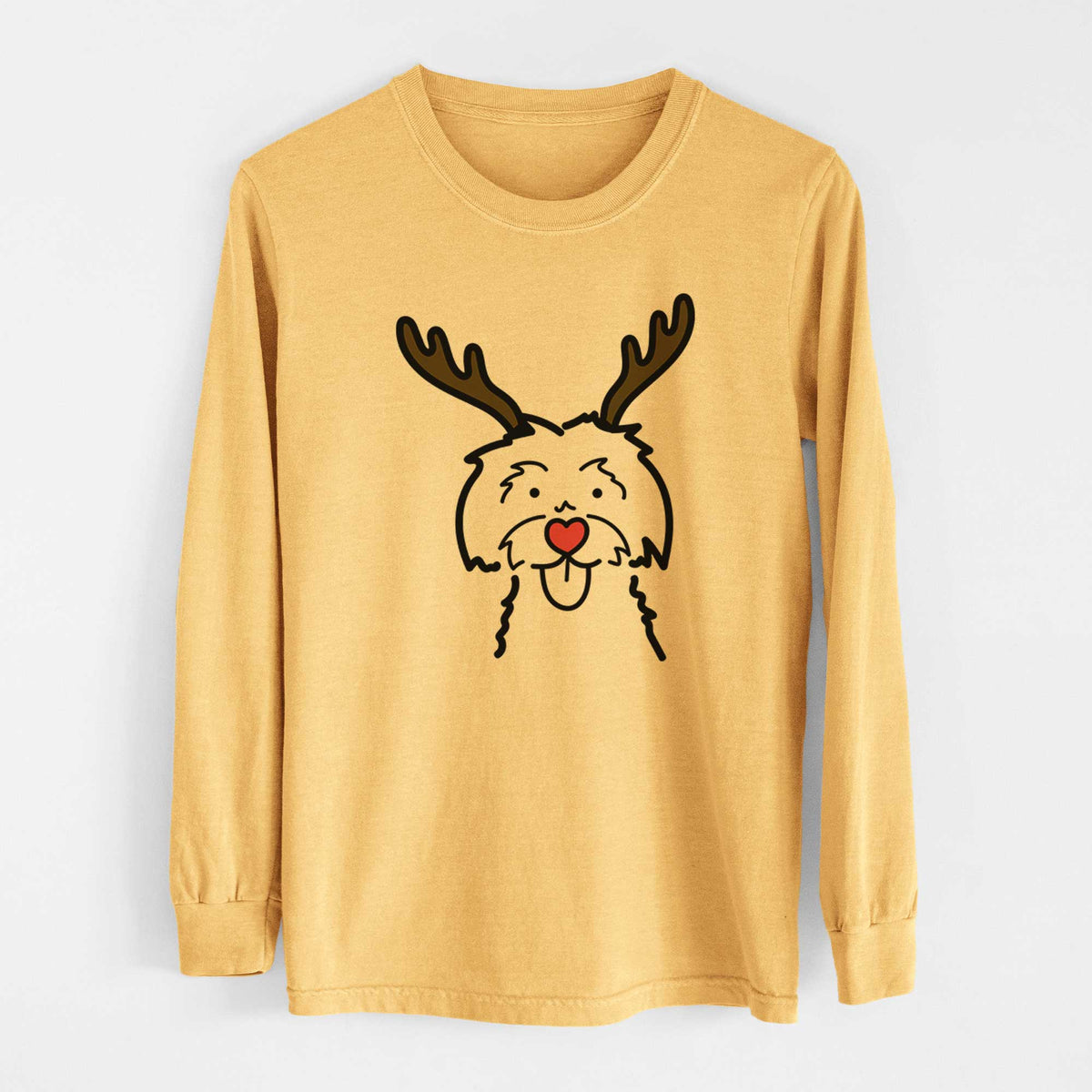 Red Nose Maltese - Heavyweight 100% Cotton Long Sleeve
