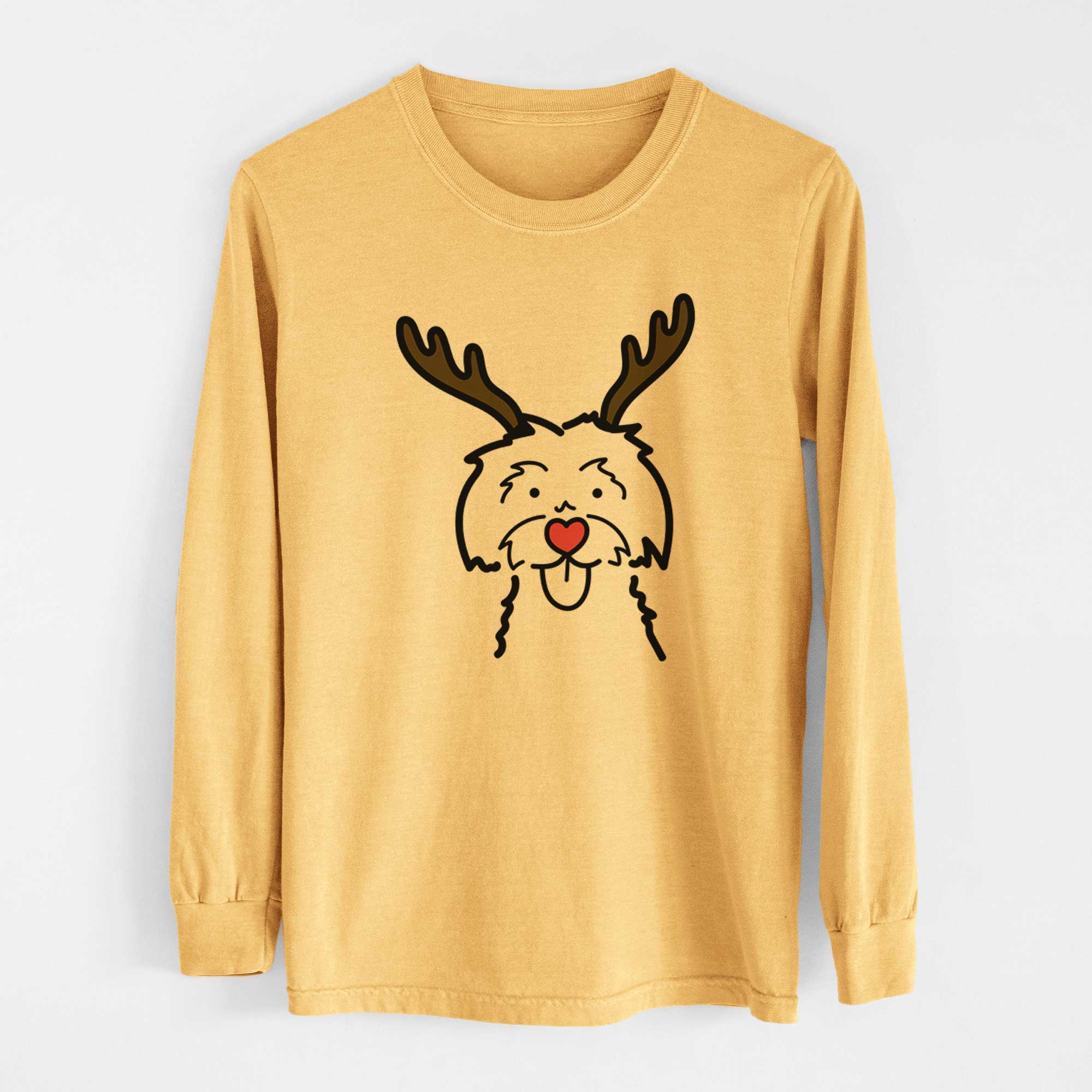 Red Nose Maltese - Heavyweight 100% Cotton Long Sleeve