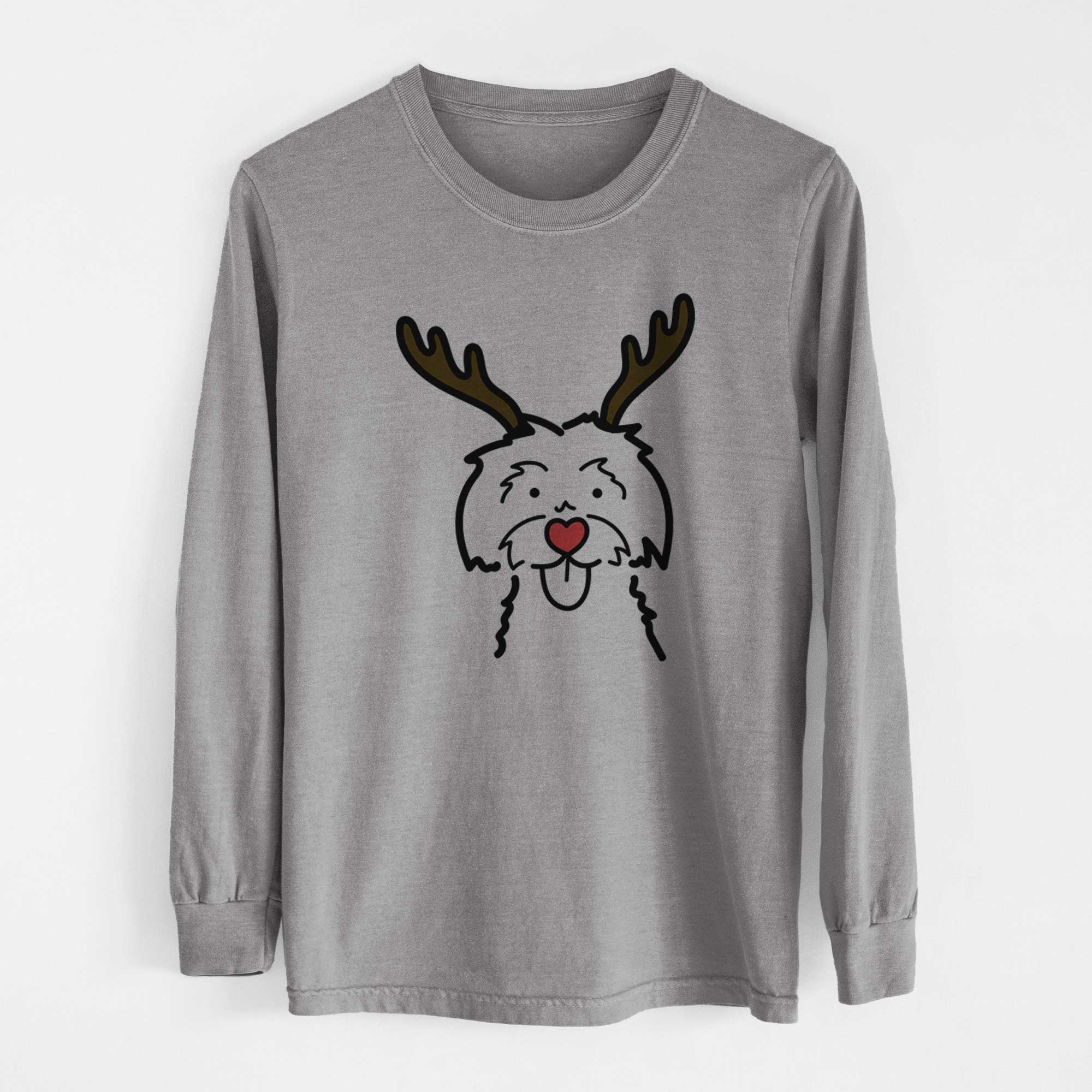 Red Nose Maltese - Heavyweight 100% Cotton Long Sleeve