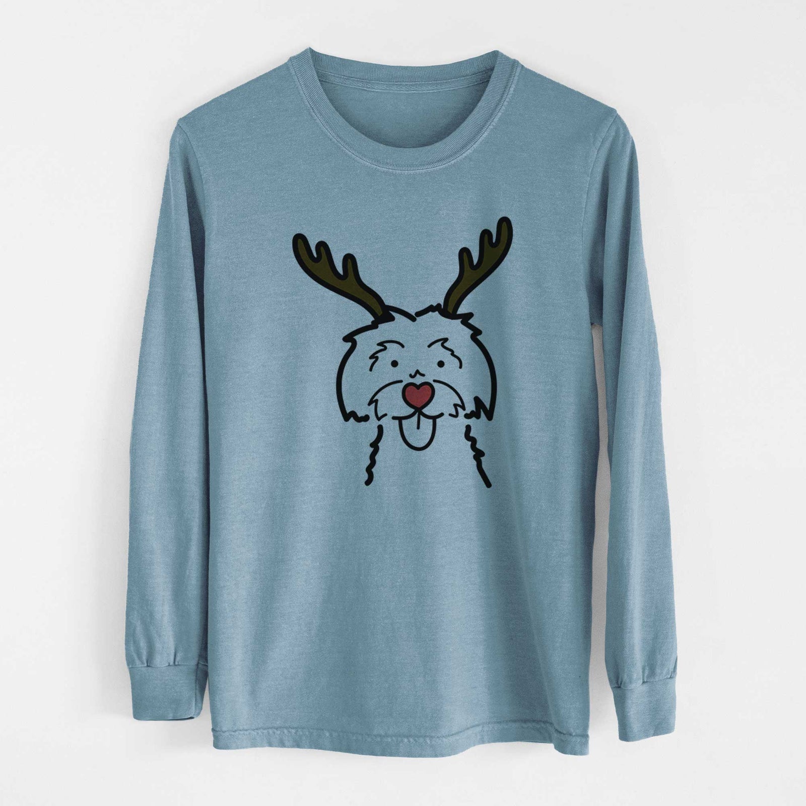 Red Nose Maltese - Heavyweight 100% Cotton Long Sleeve