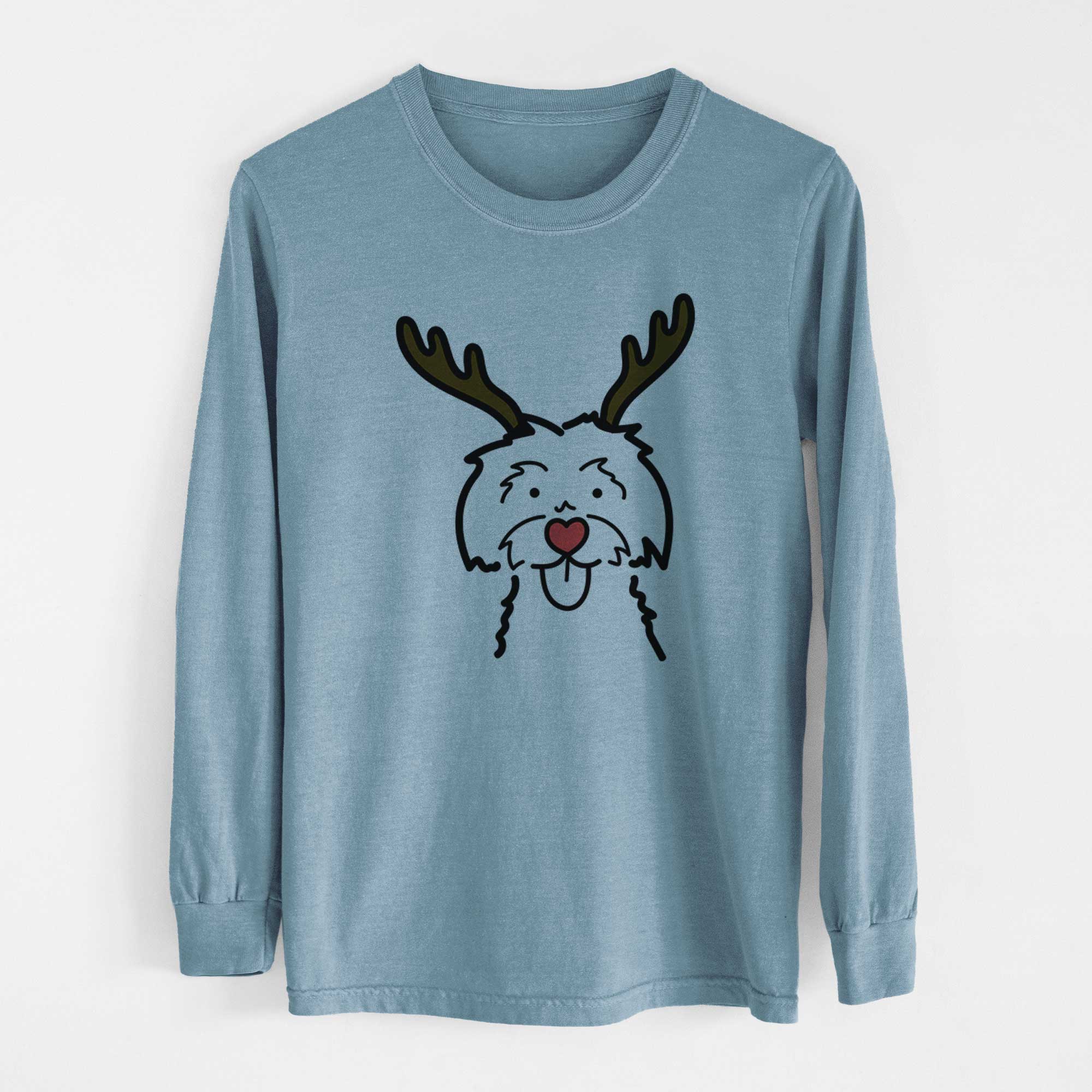 Red Nose Maltese - Heavyweight 100% Cotton Long Sleeve