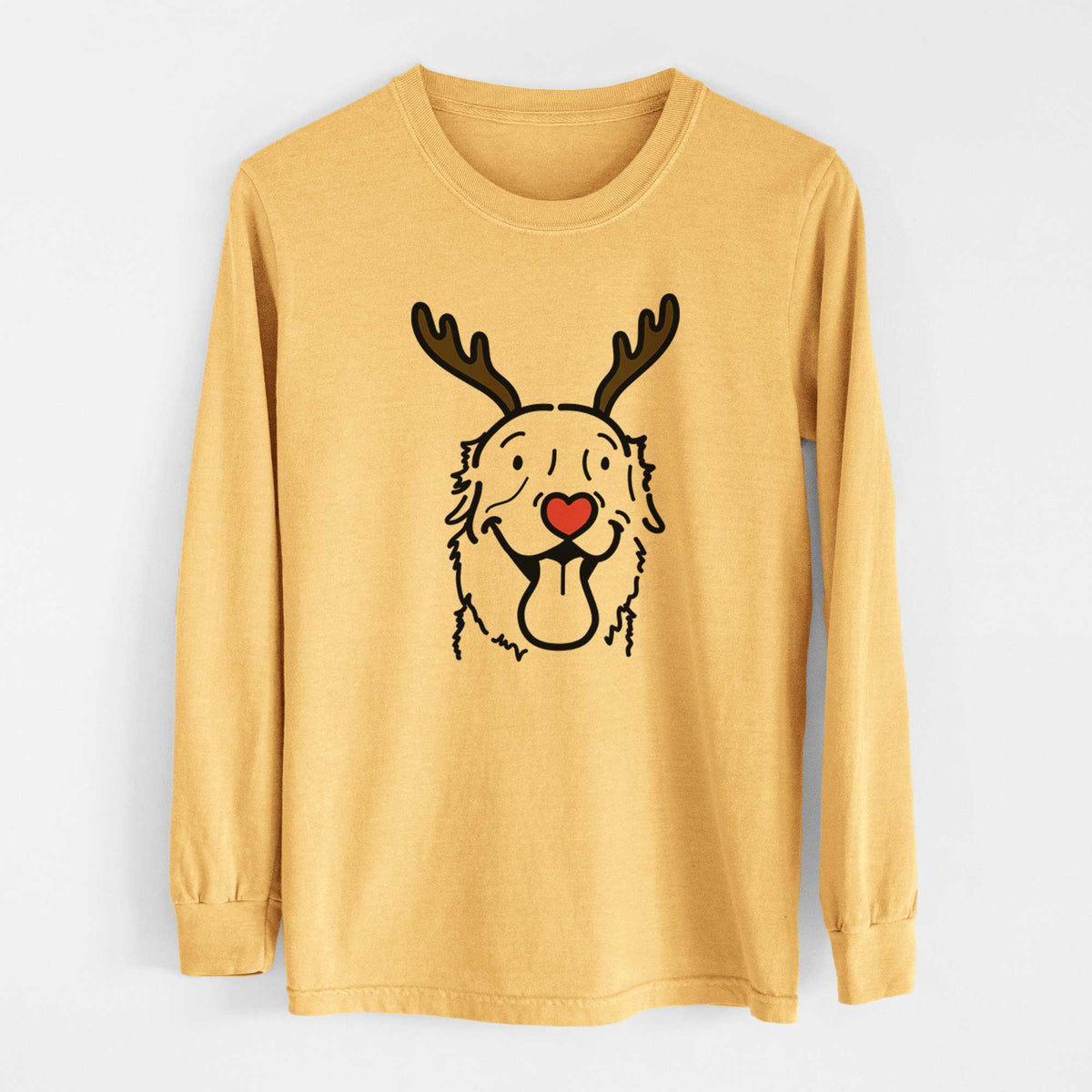 Red Nose Golden Retriever - Maple - Heavyweight 100% Cotton Long Sleeve