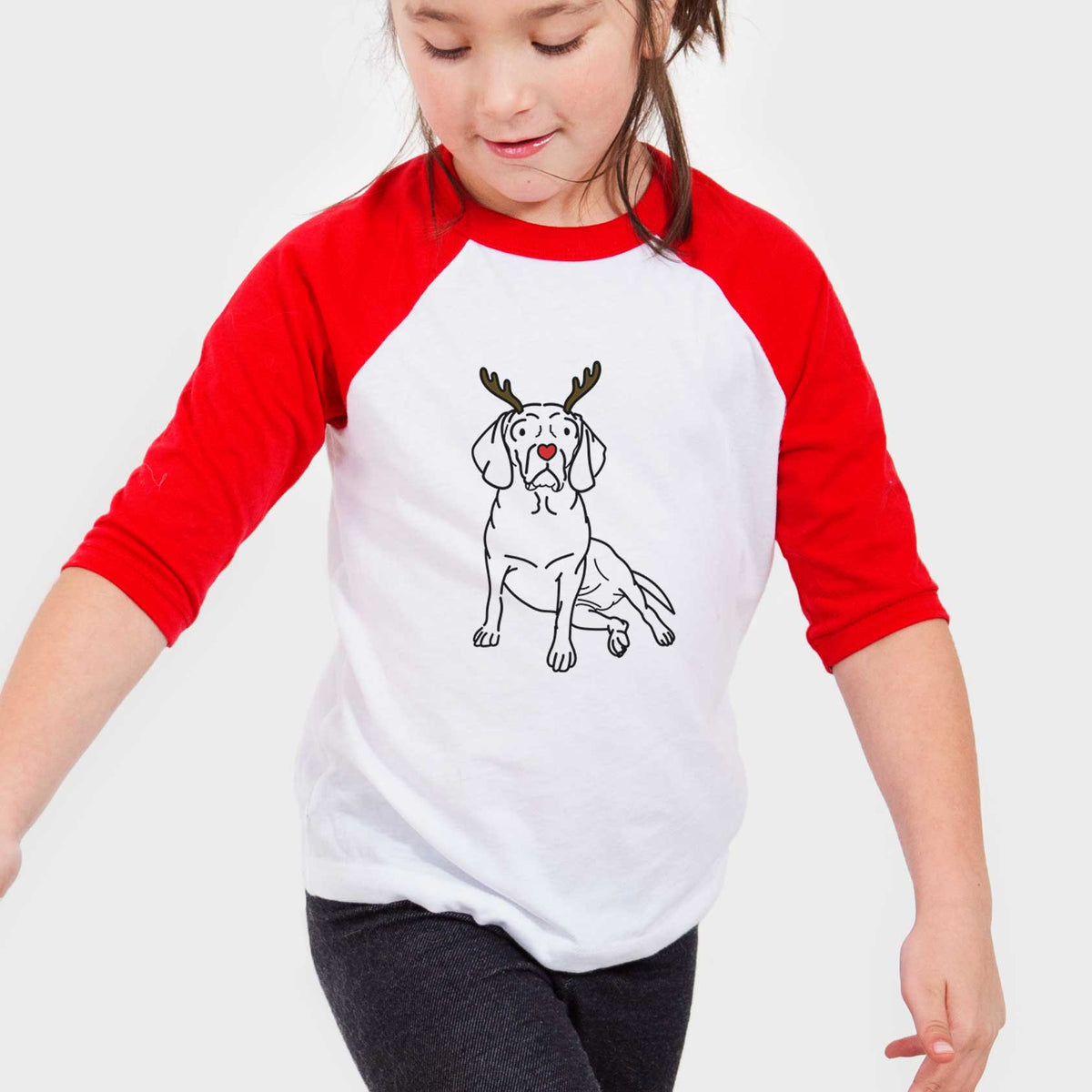 Red Nose Puggle - Mayble - Youth 3/4 Long Sleeve