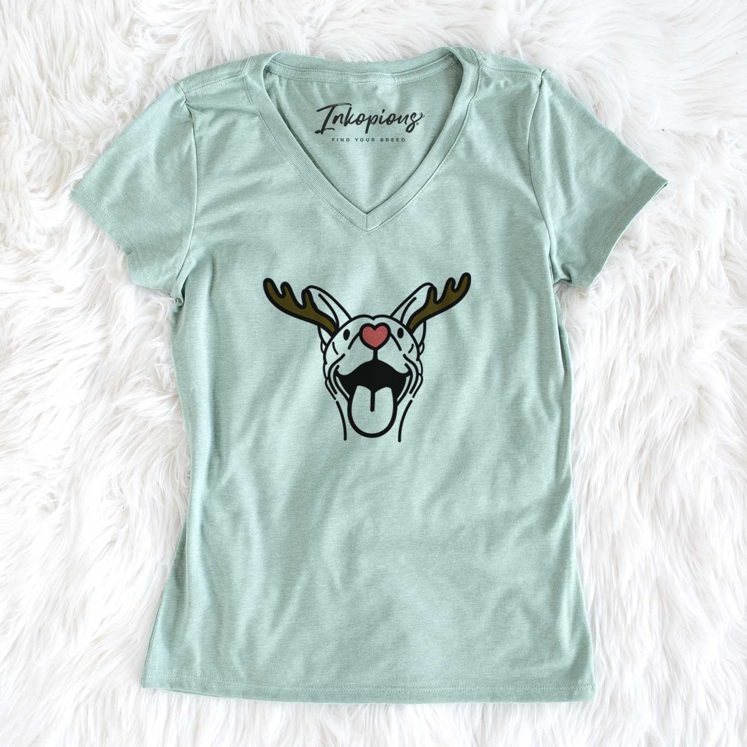 Red Nose Basenji - Merlin - Women's V-neck Shirt