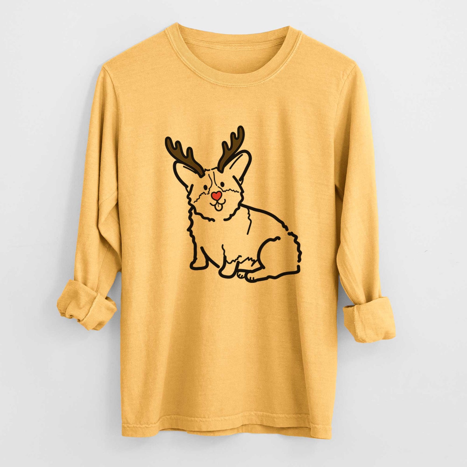 Red Nose Pembroke Welsh Corgi - Millie - Heavyweight 100% Cotton Long Sleeve