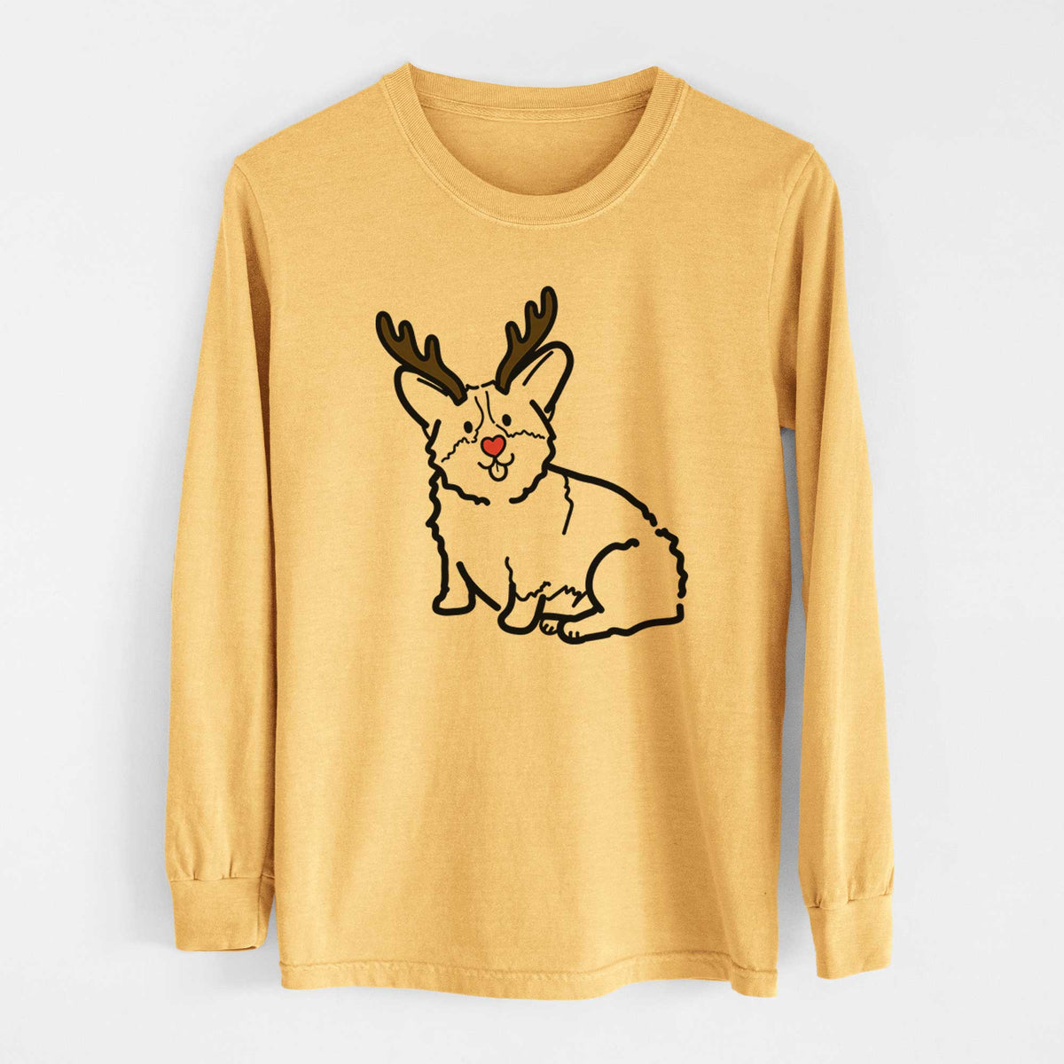 Red Nose Pembroke Welsh Corgi - Millie - Heavyweight 100% Cotton Long Sleeve