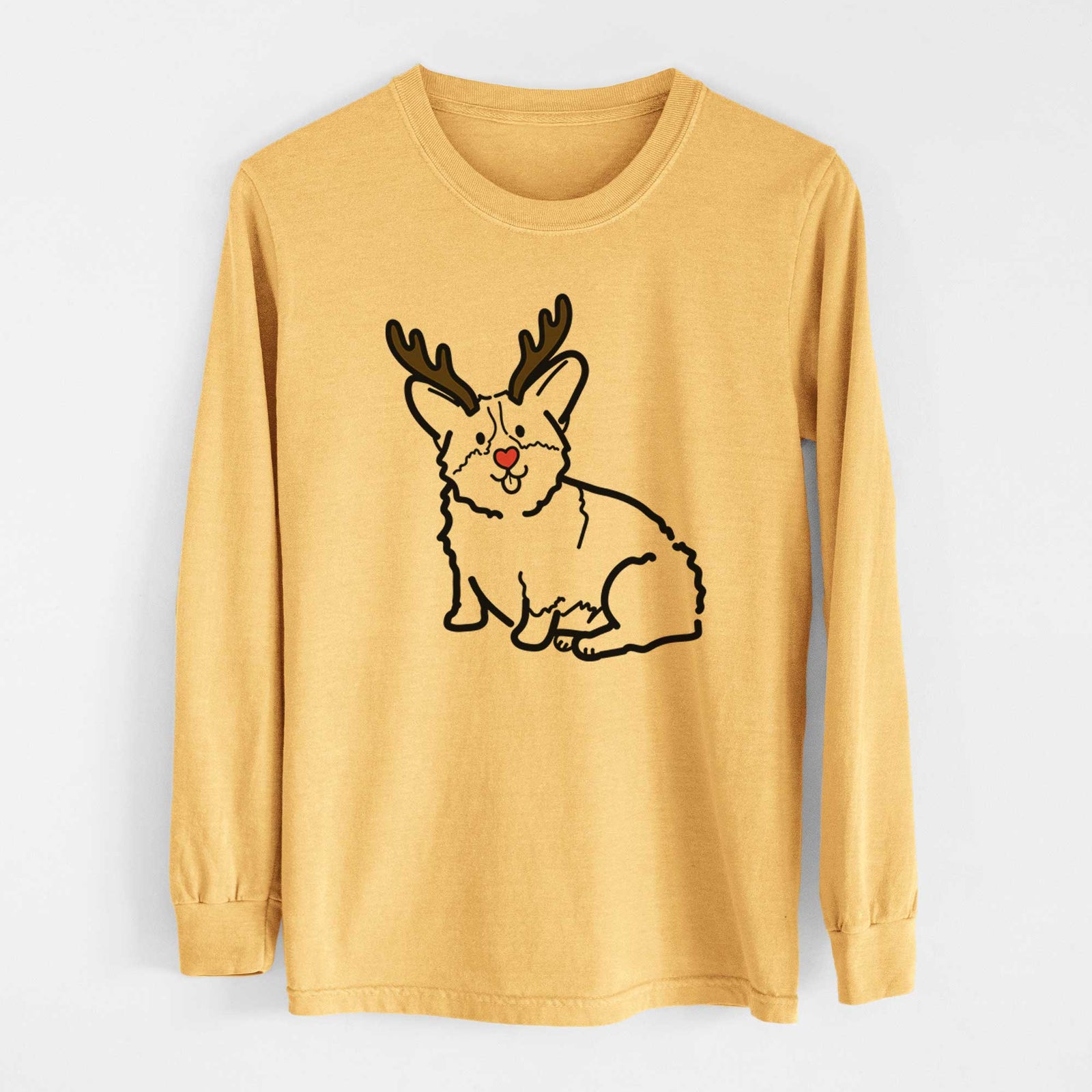 Red Nose Pembroke Welsh Corgi - Millie - Heavyweight 100% Cotton Long Sleeve