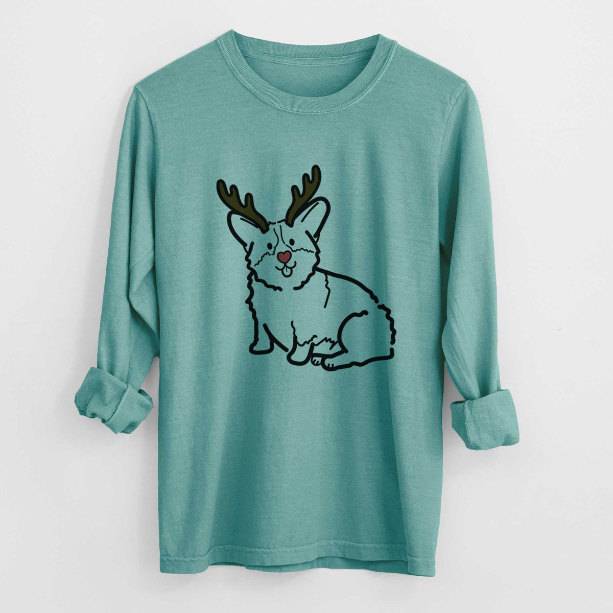 Red Nose Pembroke Welsh Corgi - Millie - Heavyweight 100% Cotton Long Sleeve