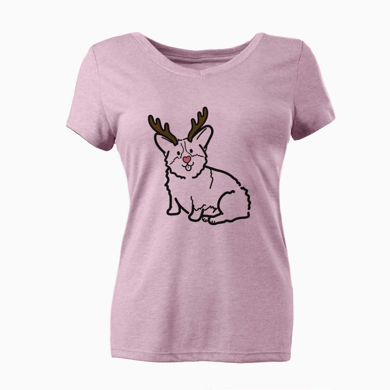 Red Nose Pembroke Welsh Corgi - Millie - Women's V-neck Shirt