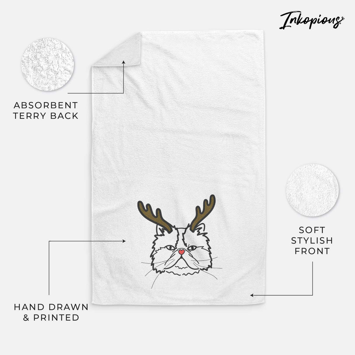 Red Nose Persian Cat - Mila - Decorative Hand Towel