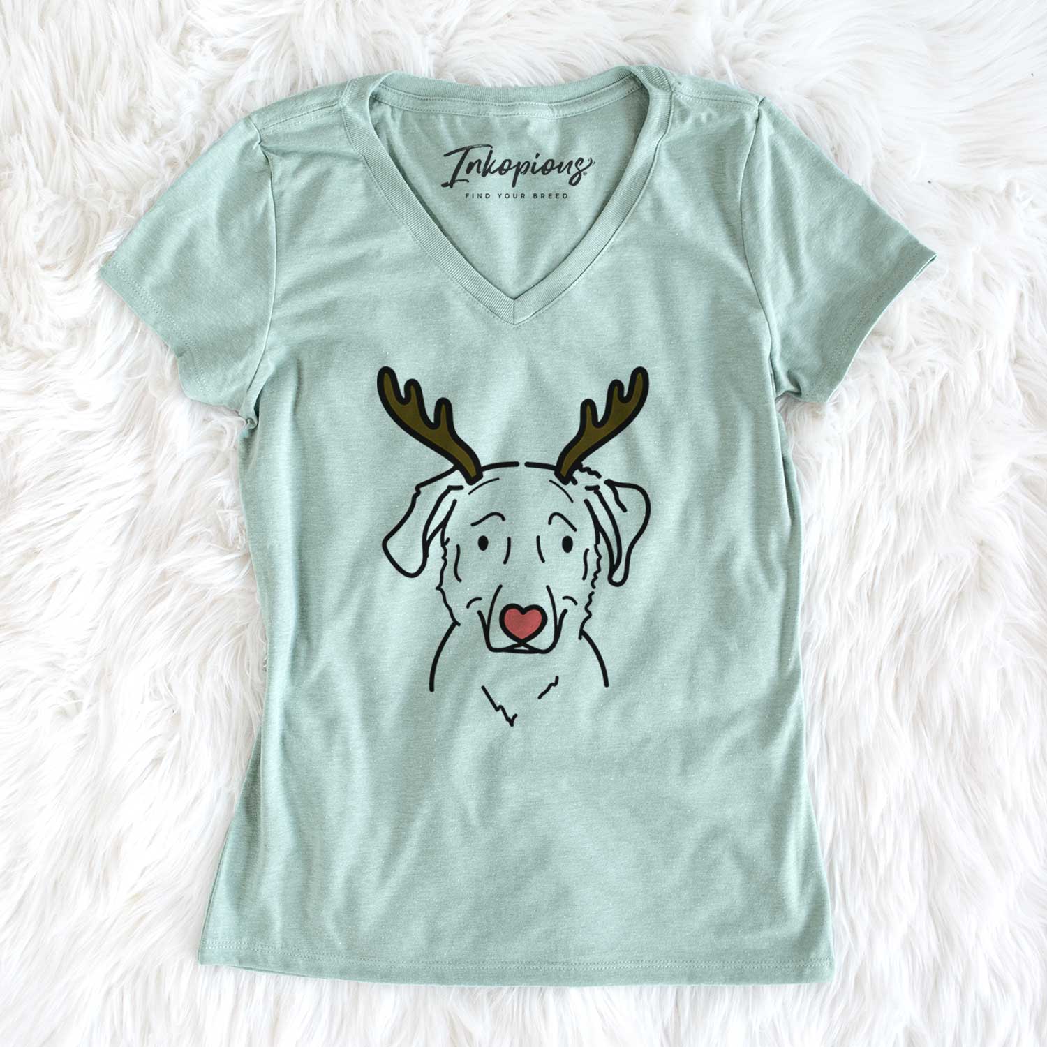 Red Nose Golden Retriever Mix - Mitzi - Women's V-neck Shirt
