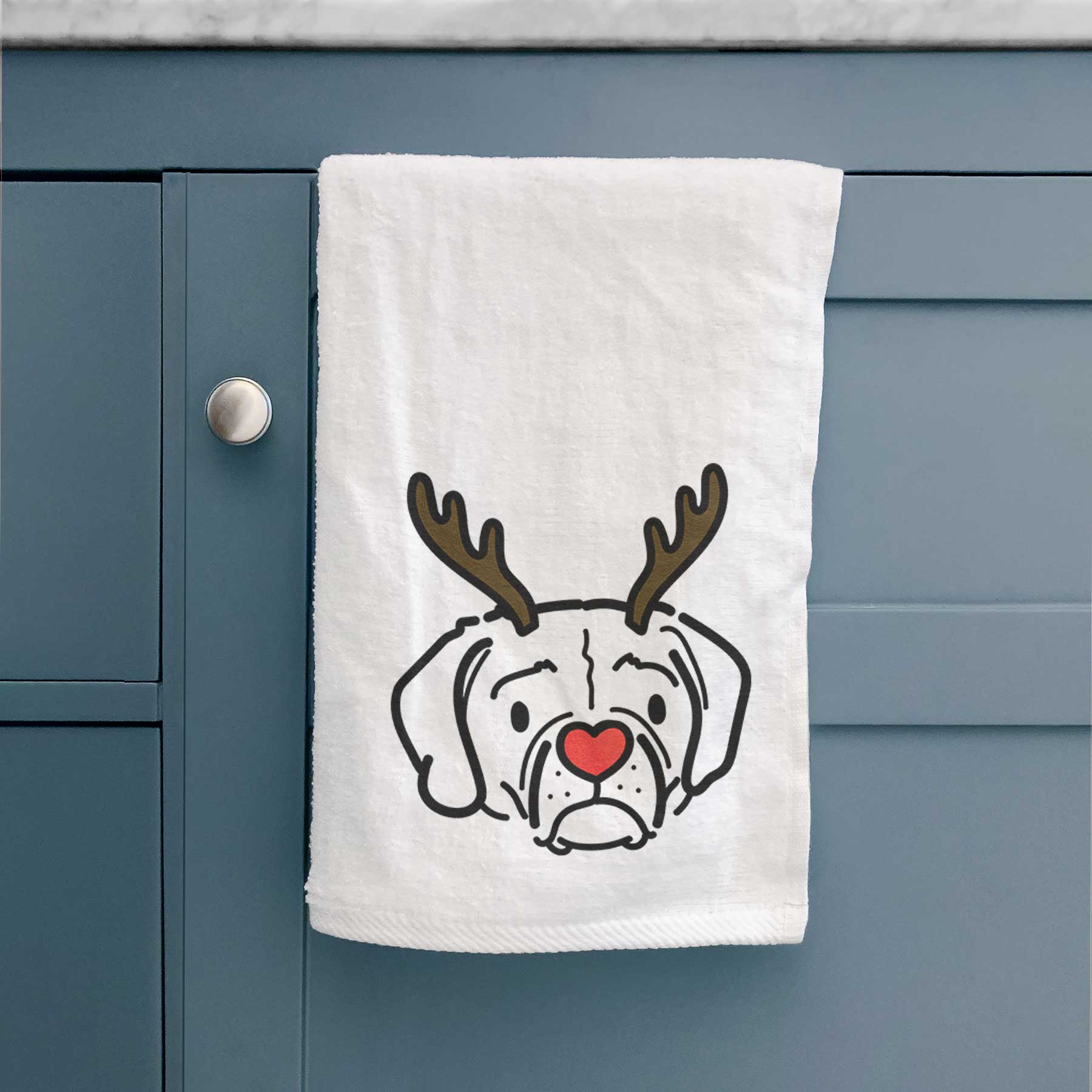 Red Nose Puggle - Mitzi - Decorative Hand Towel