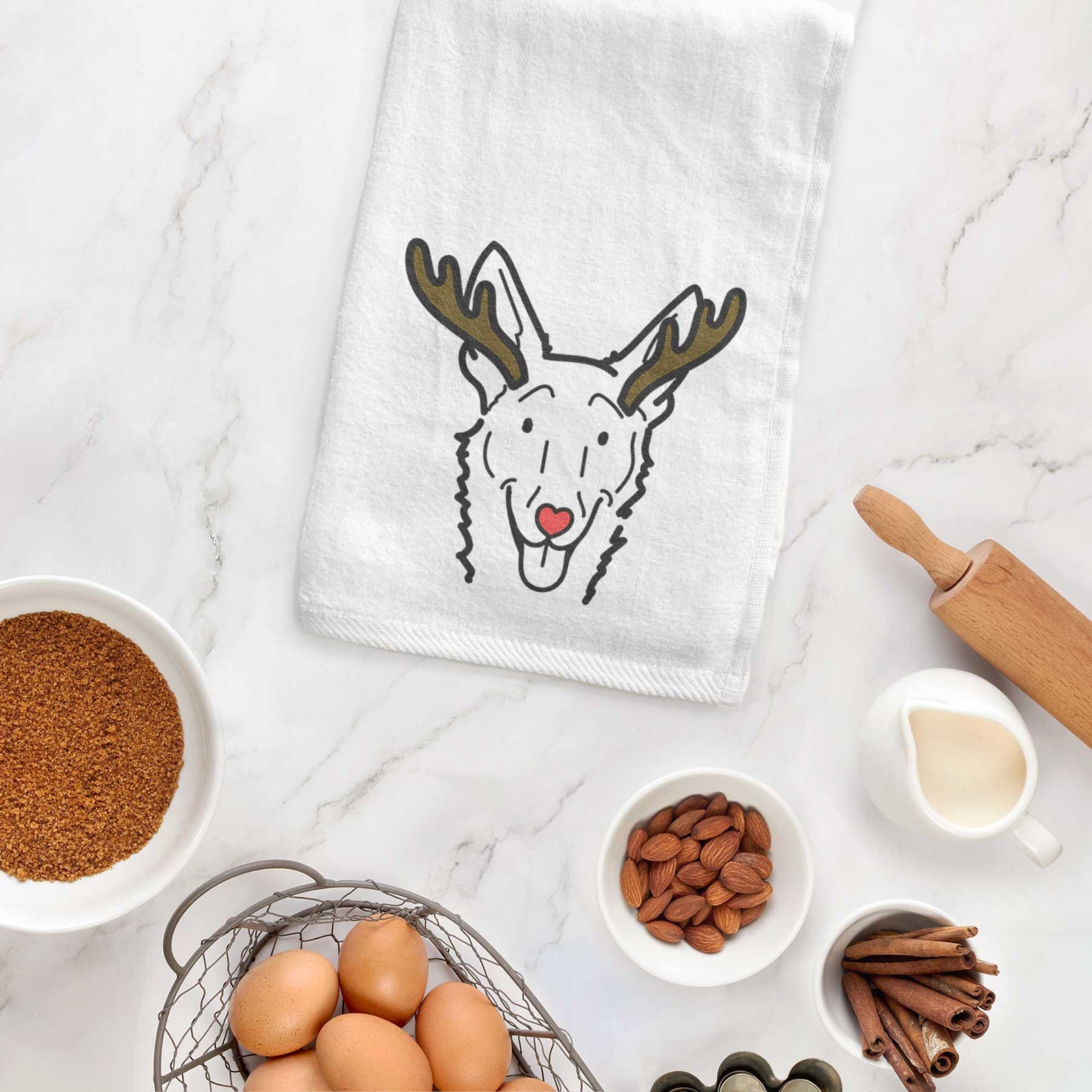 Red Nose Carolina Dog - Mochi - Decorative Hand Towel