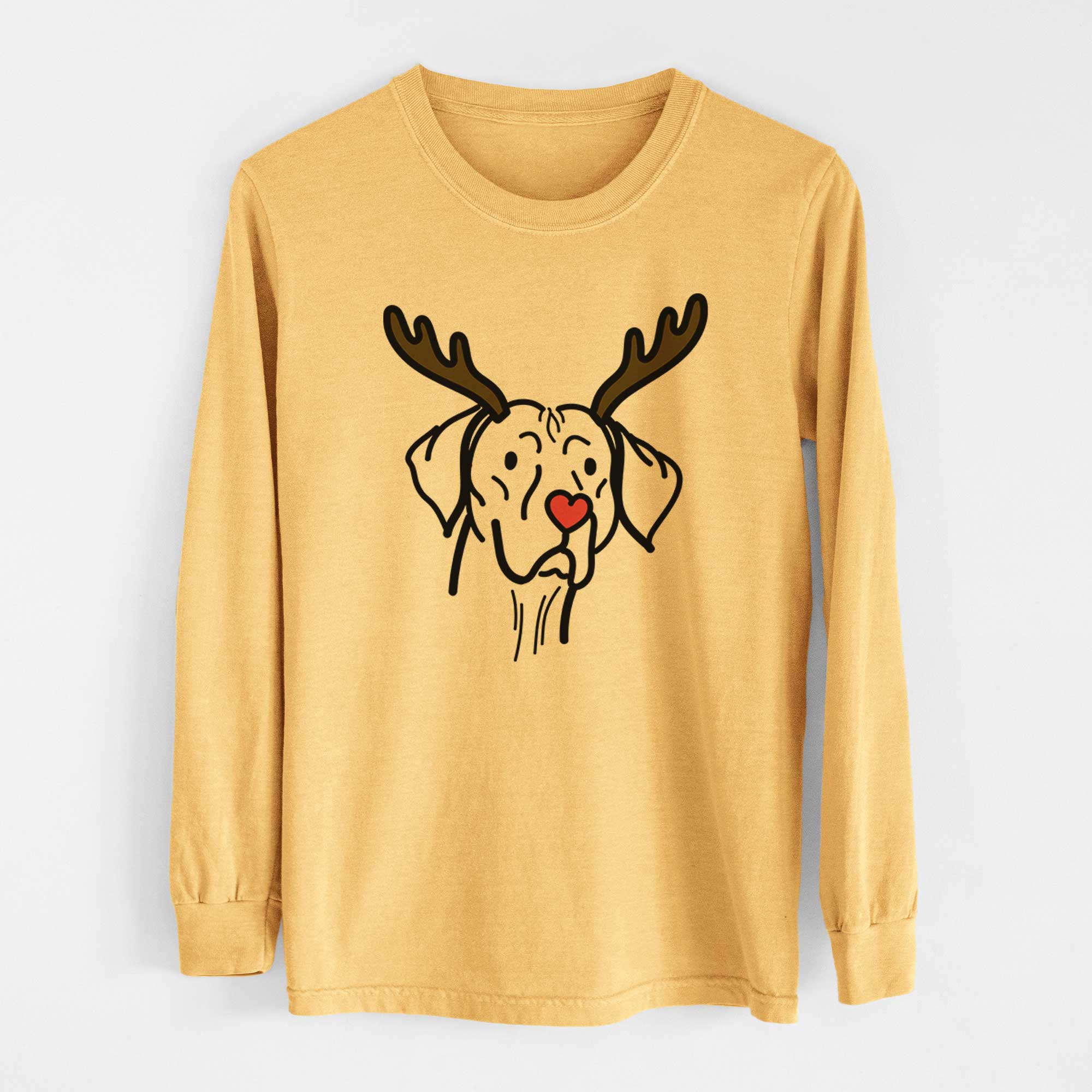 Red Nose Vizsla - Moose - Heavyweight 100% Cotton Long Sleeve