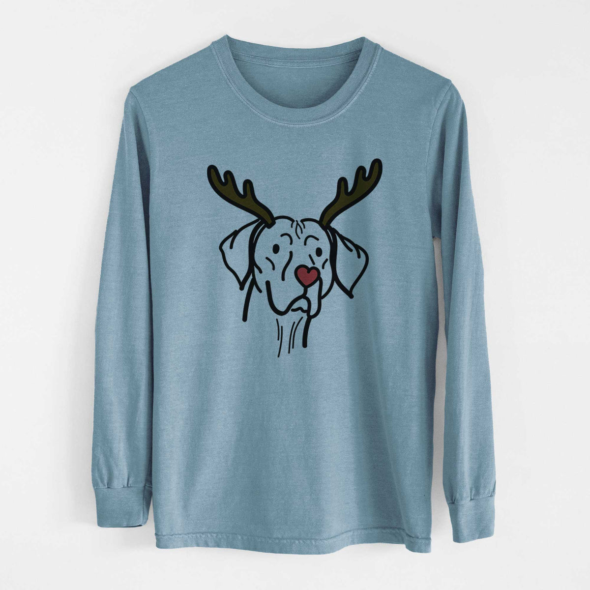 Red Nose Vizsla - Moose - Heavyweight 100% Cotton Long Sleeve