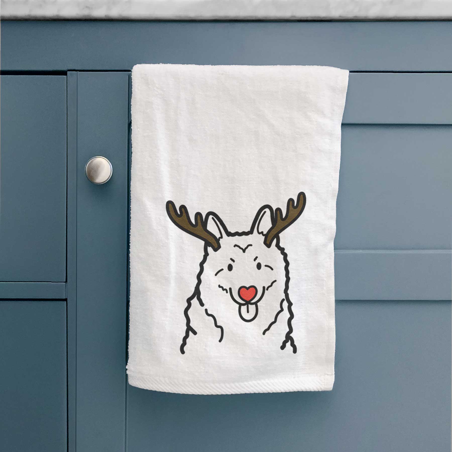 Red Nose Norwegian Elkhound - Decorative Hand Towel