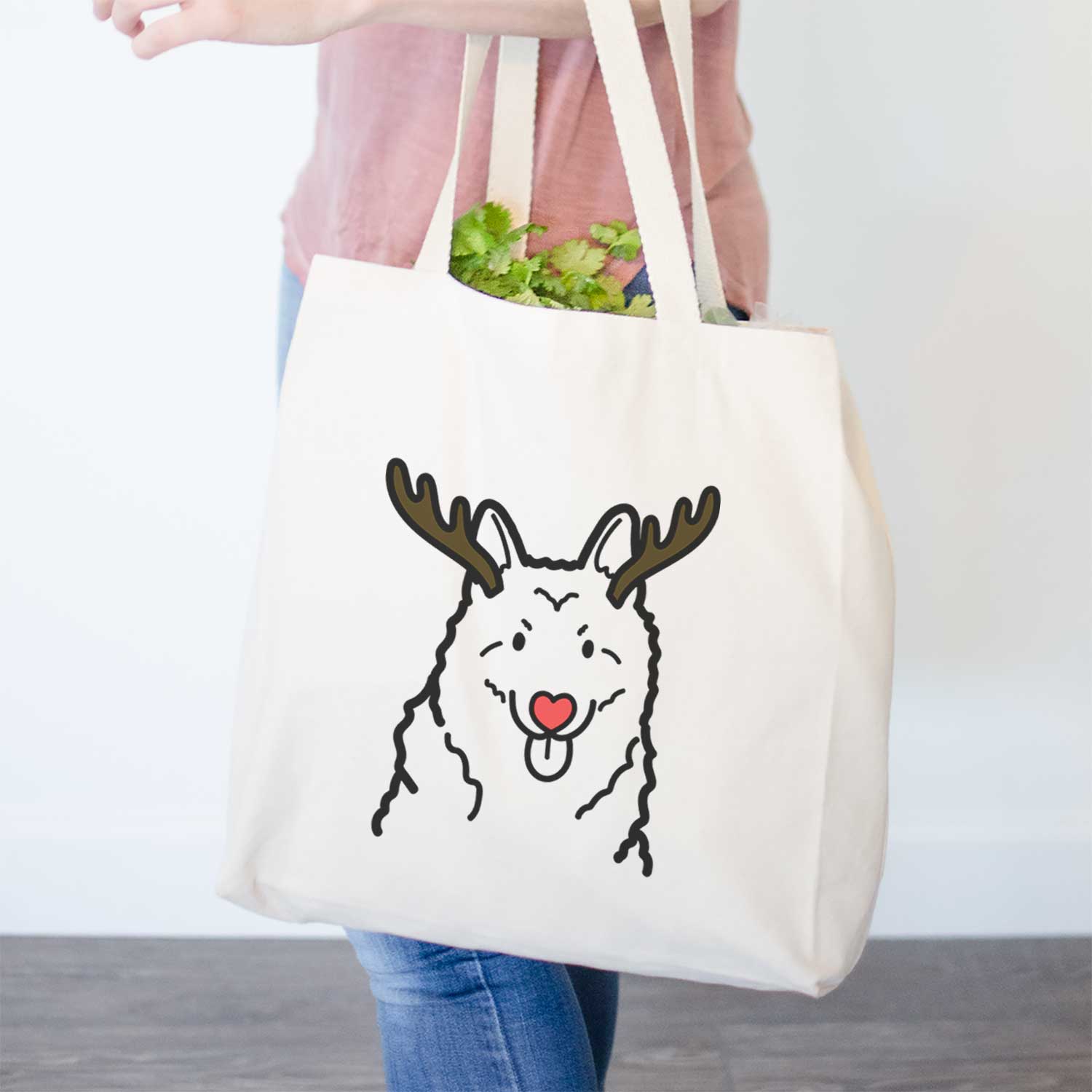 Red Nose Norwegian Elkhound - Tote Bag