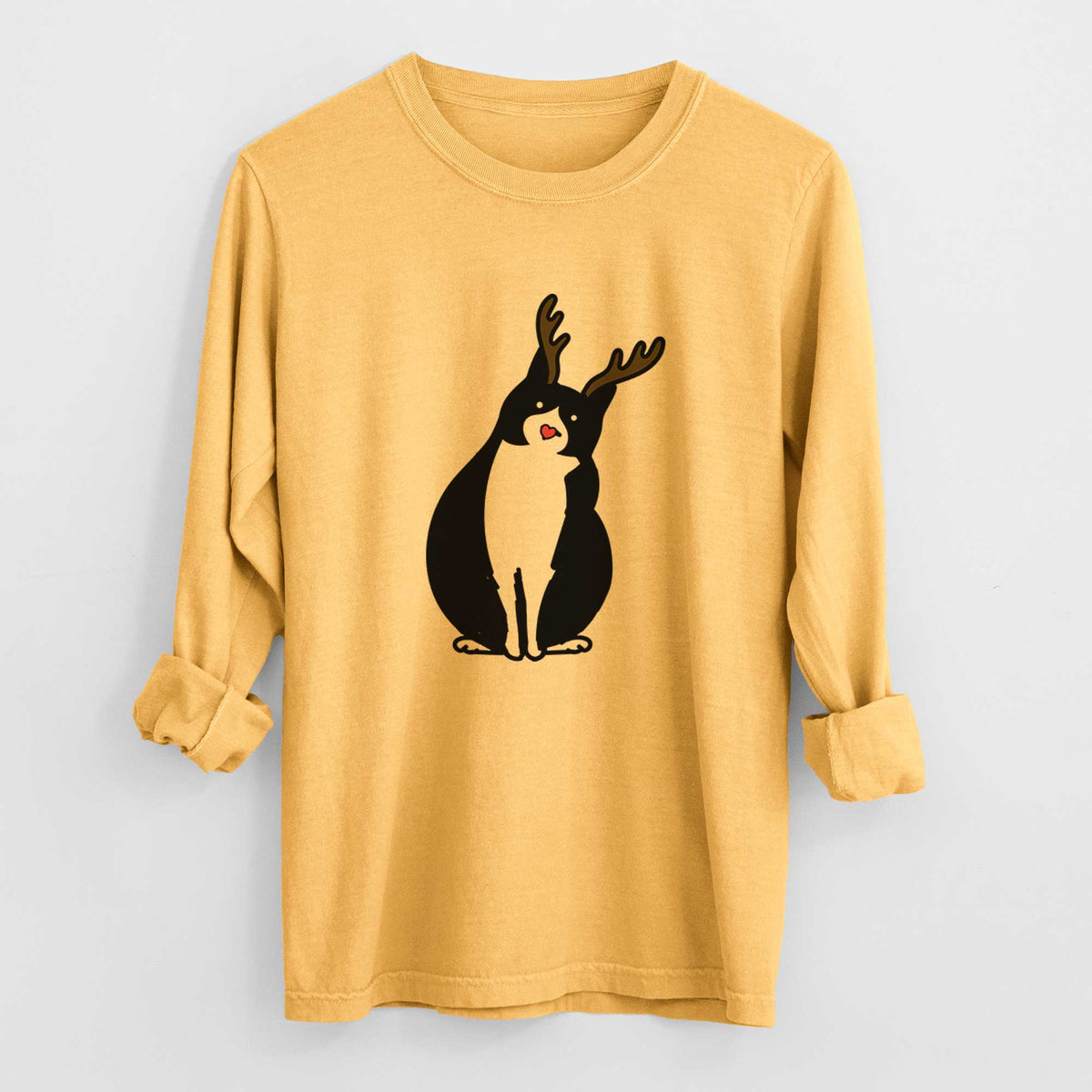 Red Nose Tuxedo Cat - Oliver - Heavyweight 100% Cotton Long Sleeve