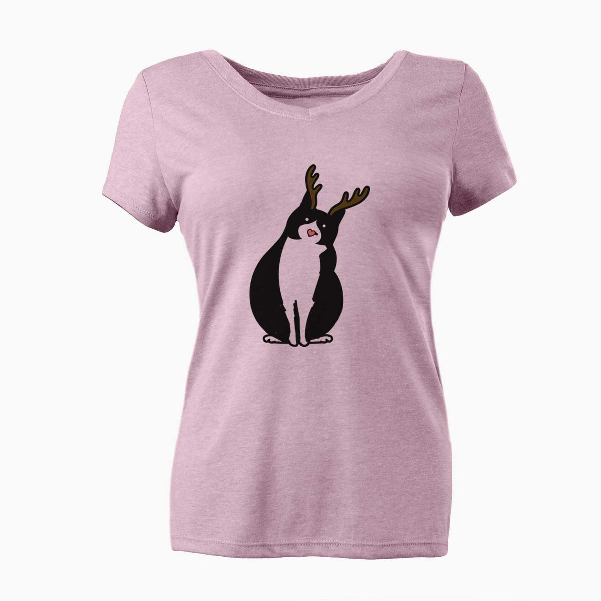 Red Nose Tuxedo Cat - Oliver - Women's V-neck Shirt