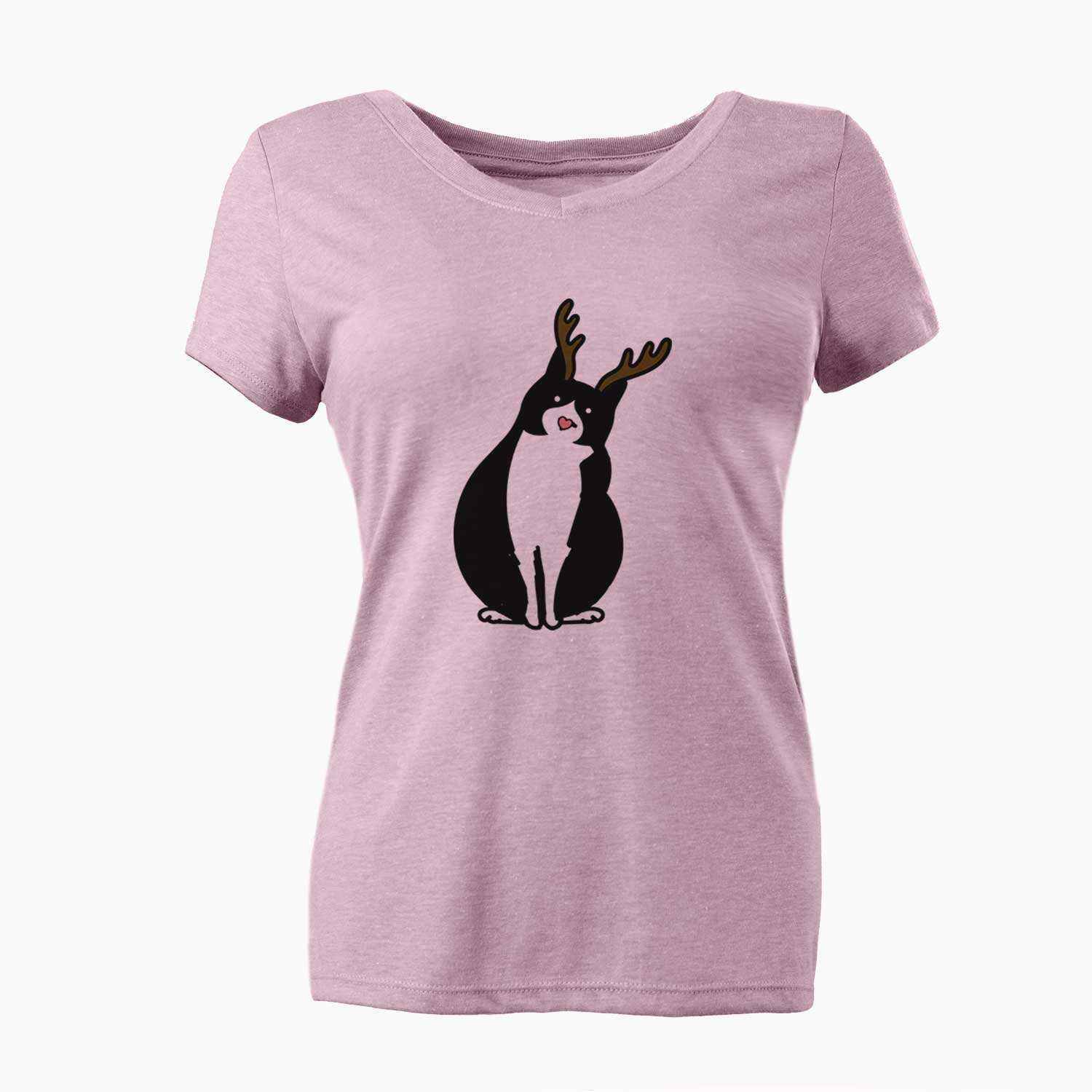 Red Nose Tuxedo Cat - Oliver - Women's V-neck Shirt