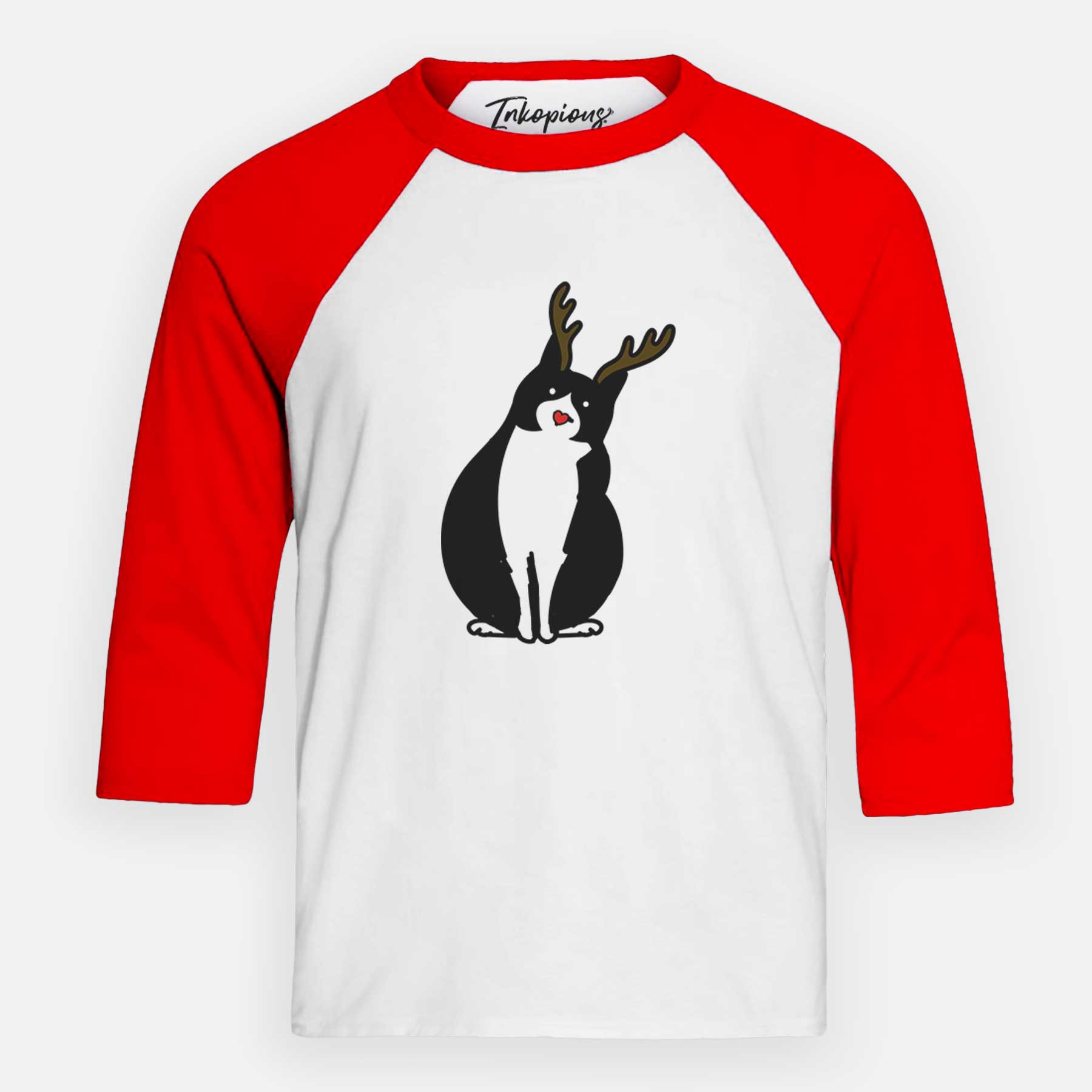 Red Nose Tuxedo Cat - Oliver - Youth 3/4 Long Sleeve