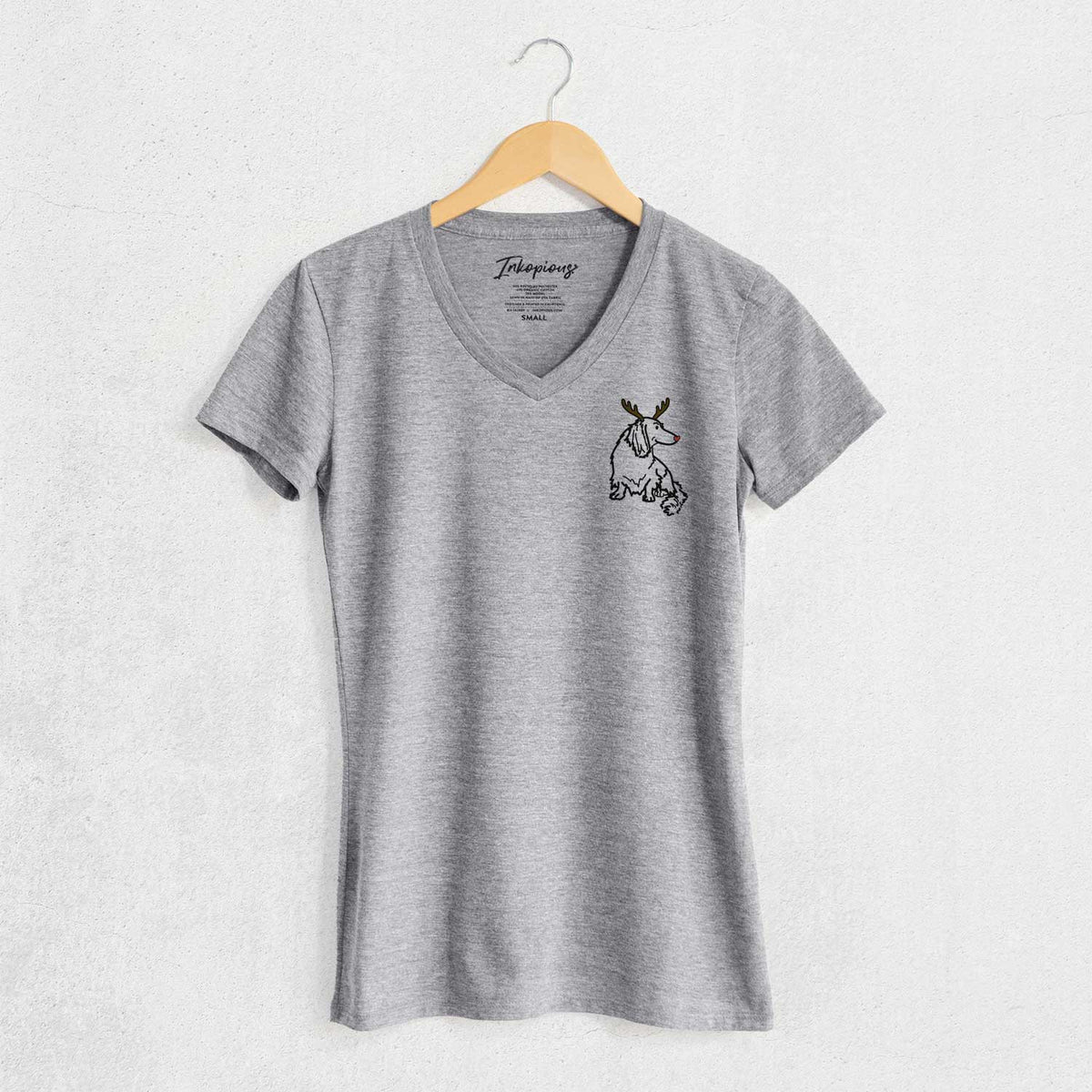 Red Nose Dachshund - Bella - Women's V-neck Shirt
