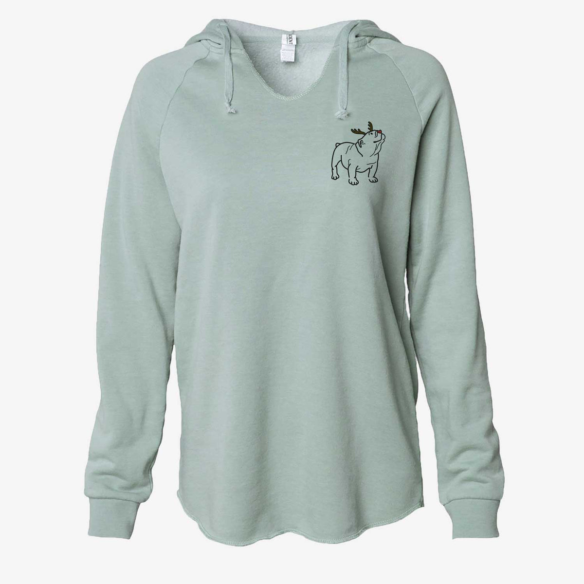 Red Nose English Bulldog - Bruno - Cali Wave Hooded Sweatshirt
