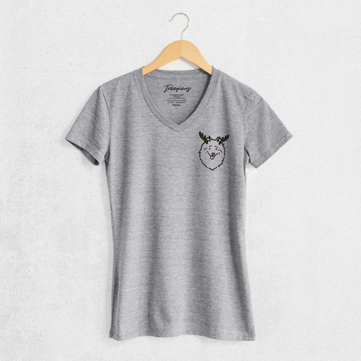 Red Nose Keeshond - Women's V-neck Shirt