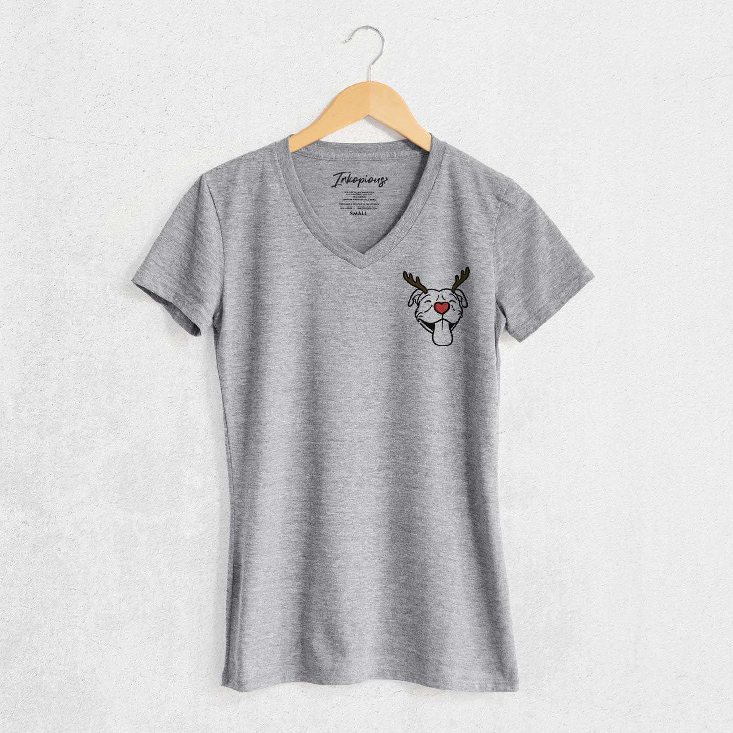 Red Nose Pitbull - Louie - Women's V-neck Shirt