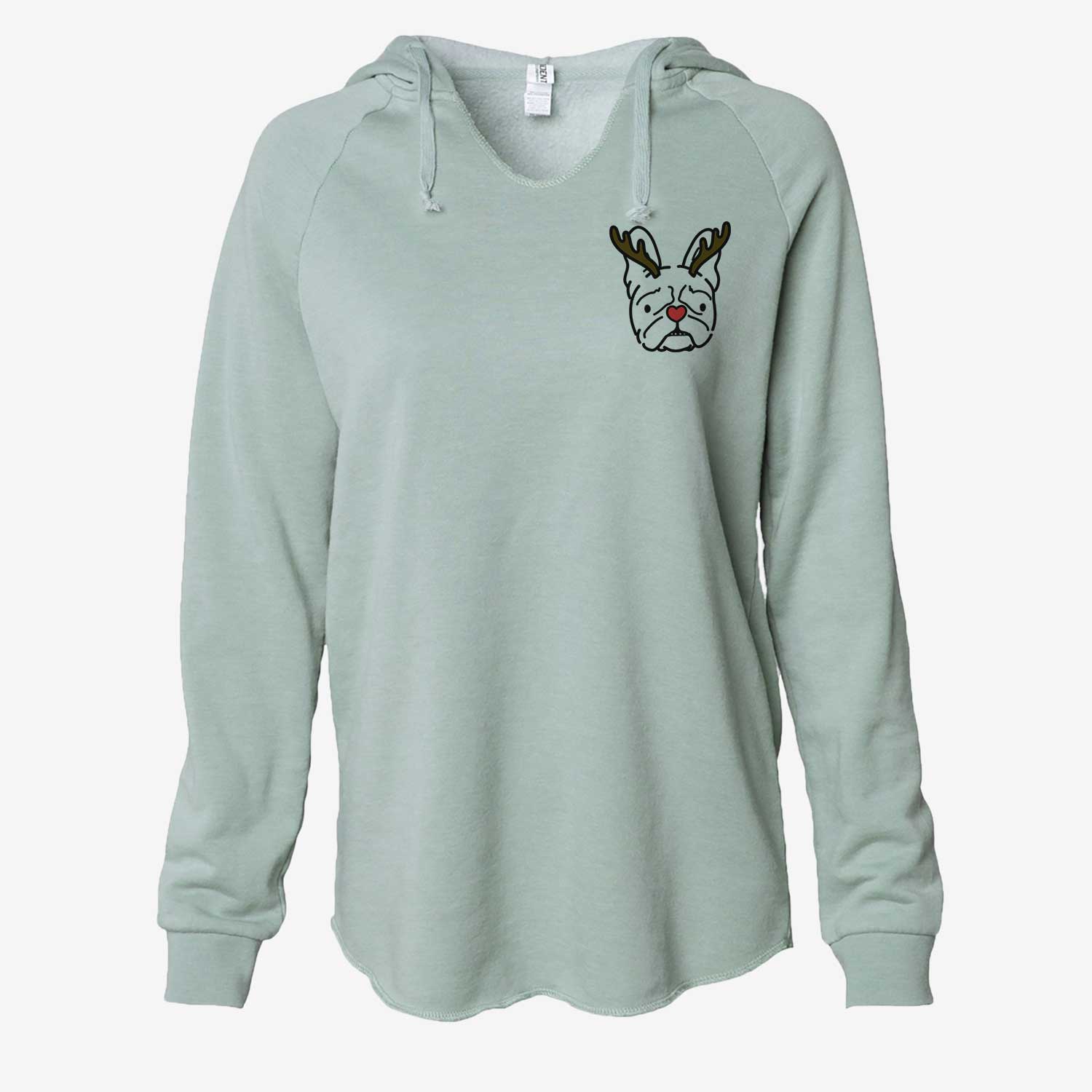 Red Nose French Bulldog - Squishy - Cali Wave Hooded Sweatshirt