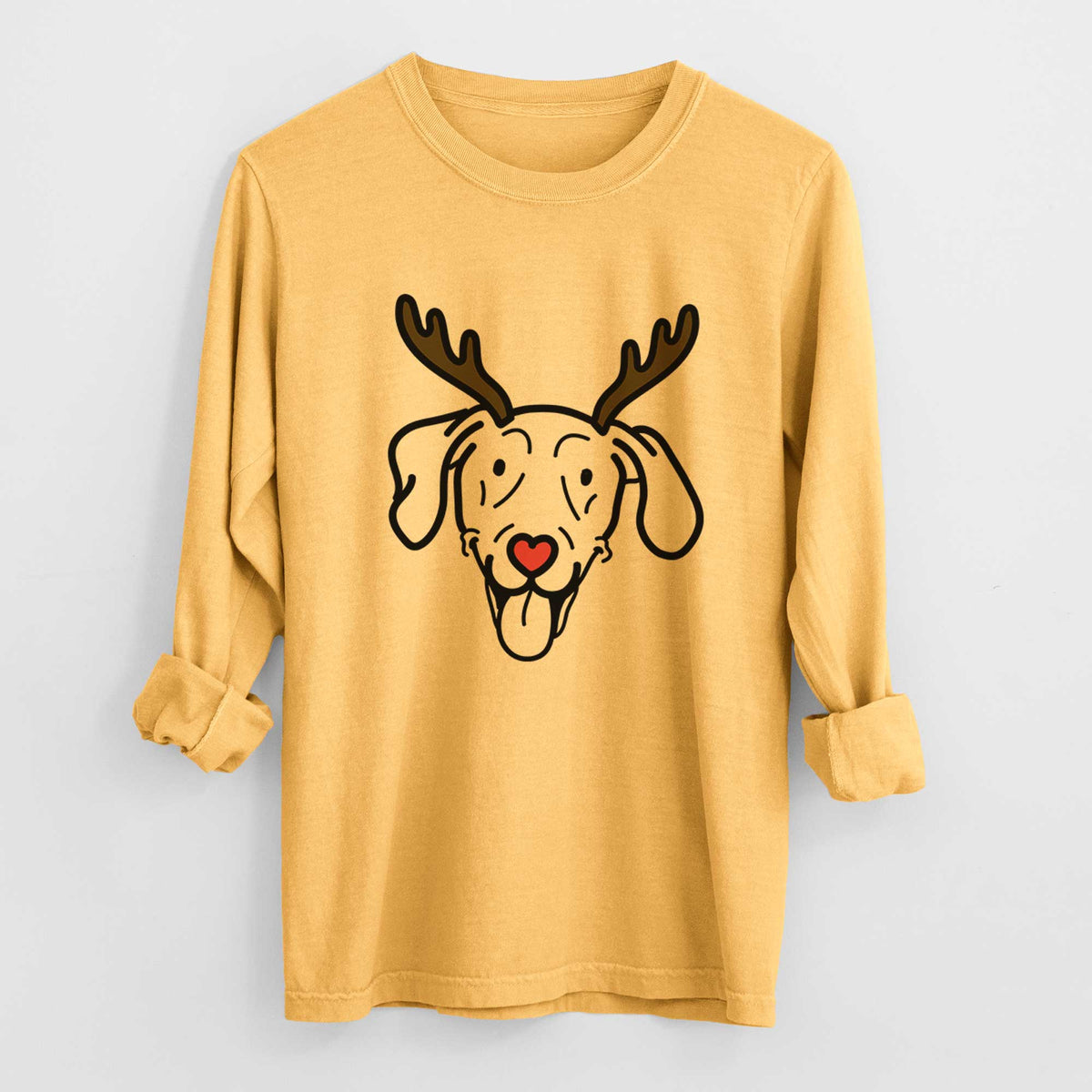 Red Nose Weimaraner - Paco Lobo - Heavyweight 100% Cotton Long Sleeve