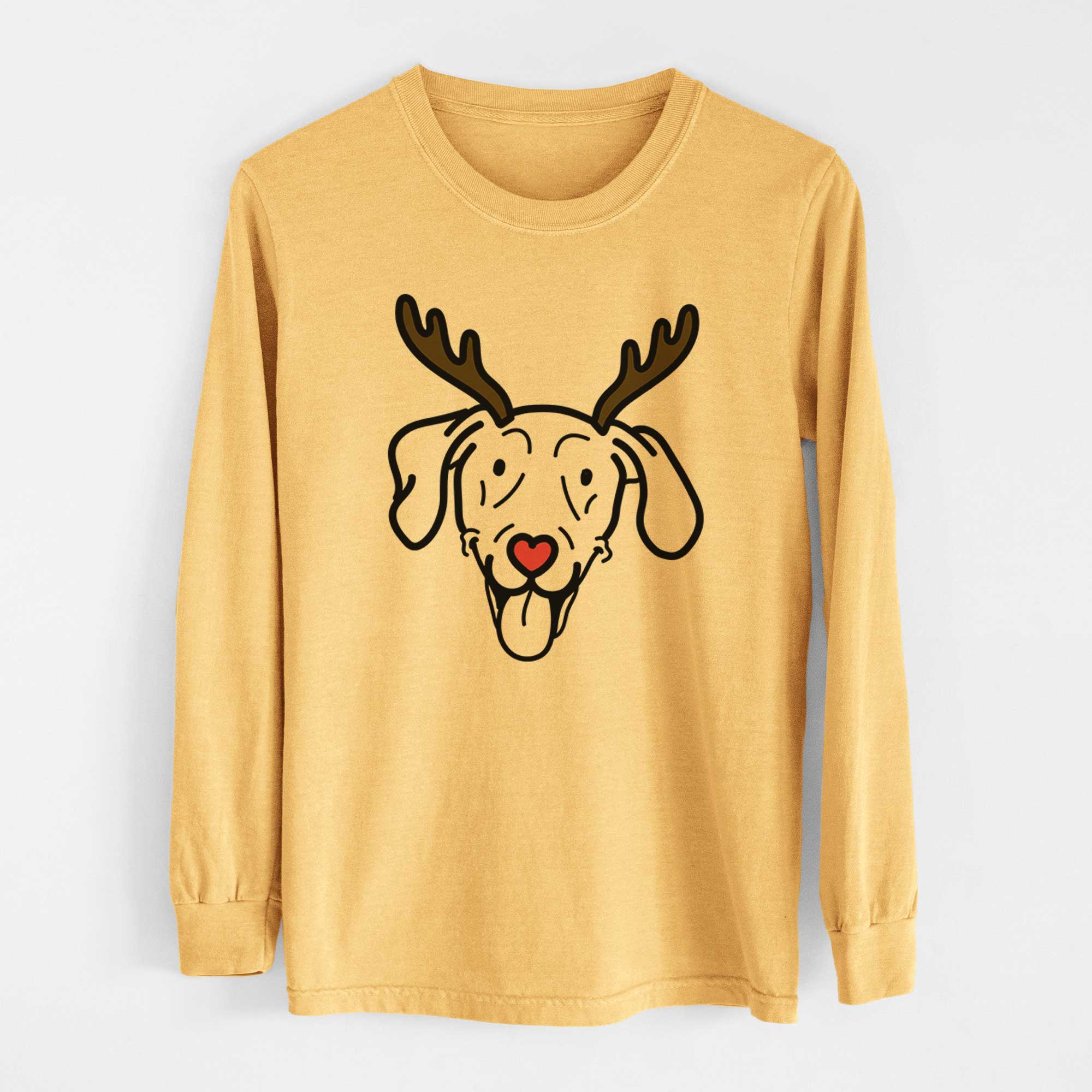 Red Nose Weimaraner - Paco Lobo - Heavyweight 100% Cotton Long Sleeve