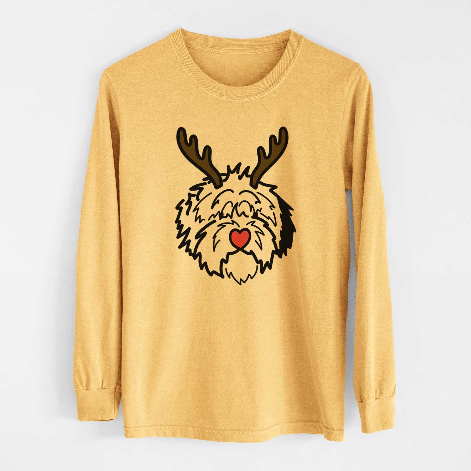 Red Nose Old English Sheepdog - Penny - Heavyweight 100% Cotton Long Sleeve