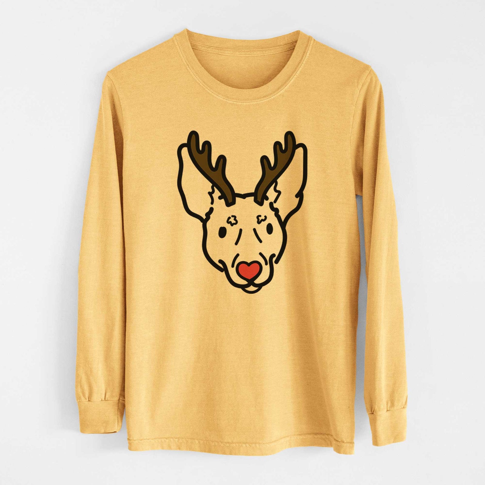 Red Nose Rat Terrier - Penny - Heavyweight 100% Cotton Long Sleeve