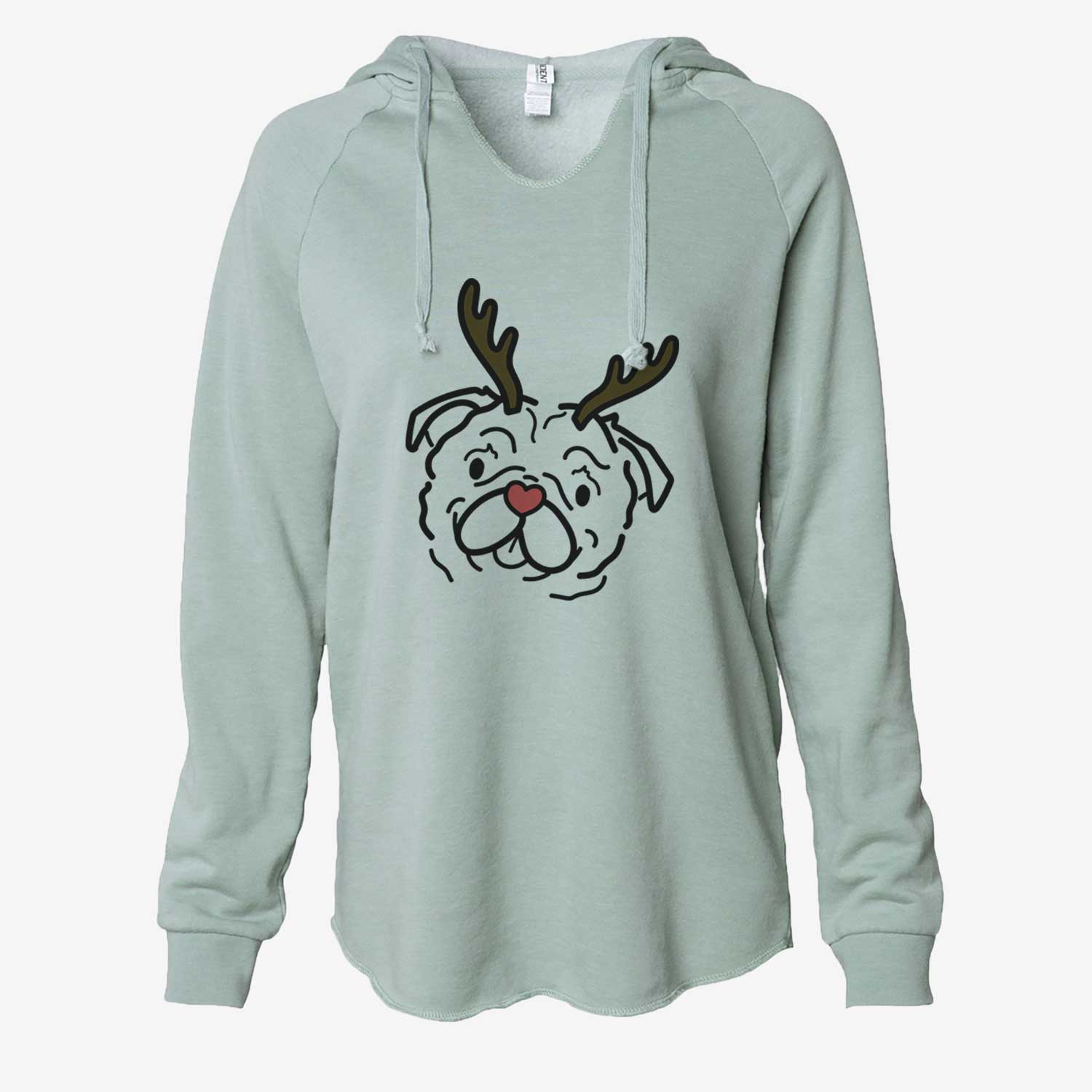 Red Nose Pug - Pip - Cali Wave Hooded Sweatshirt