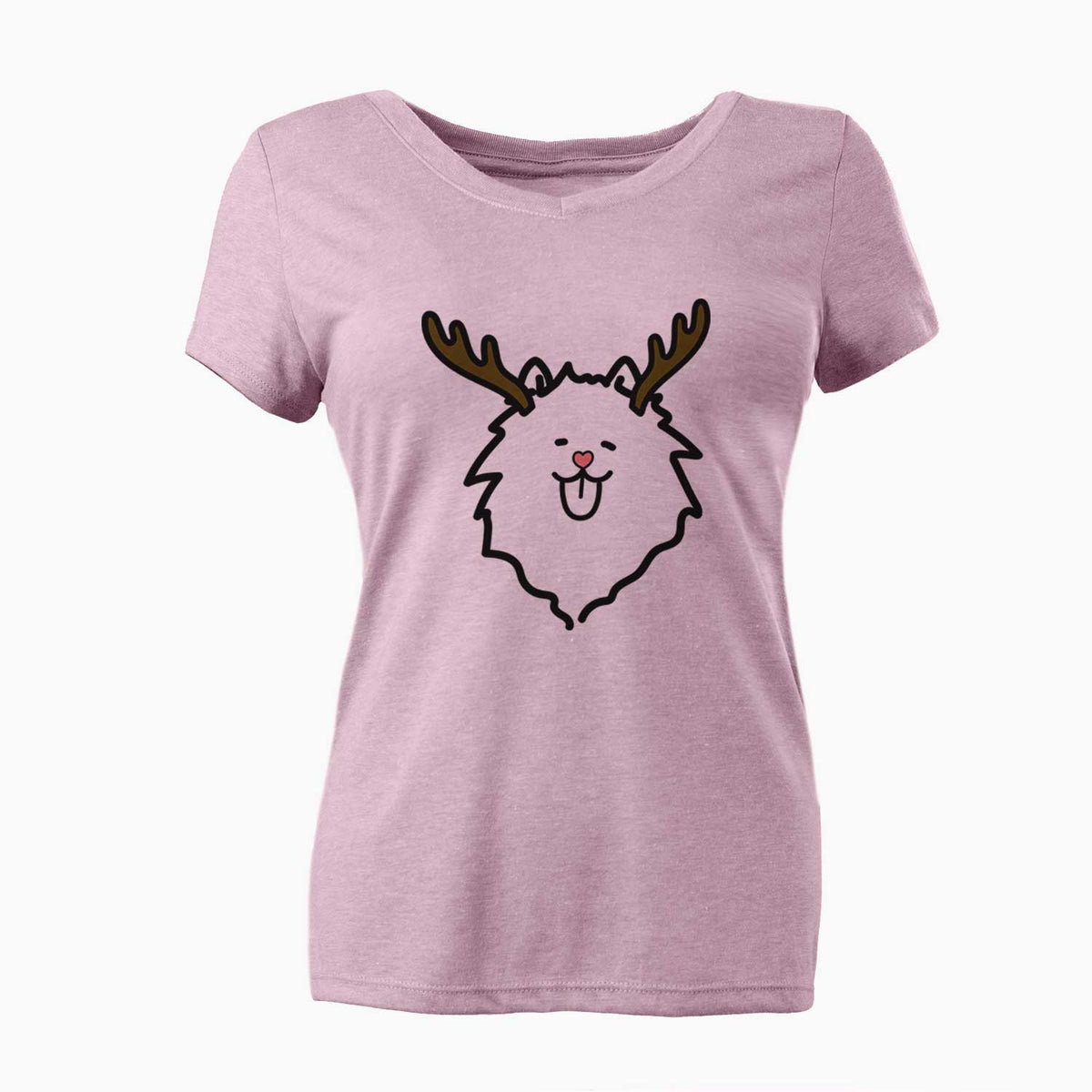 Red Nose Pomeranian - Women's V-neck Shirt