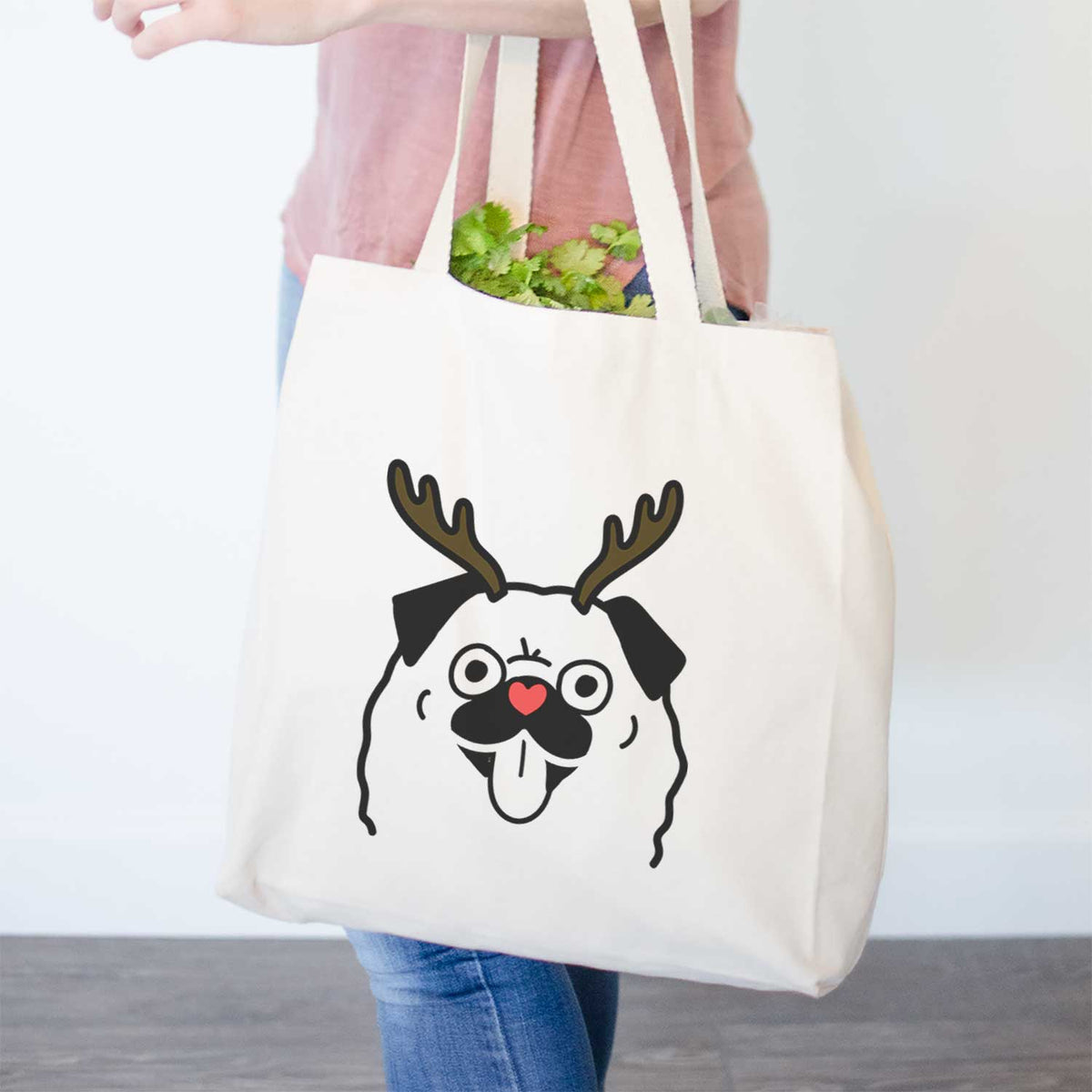 Red Nose Pug - Tote Bag
