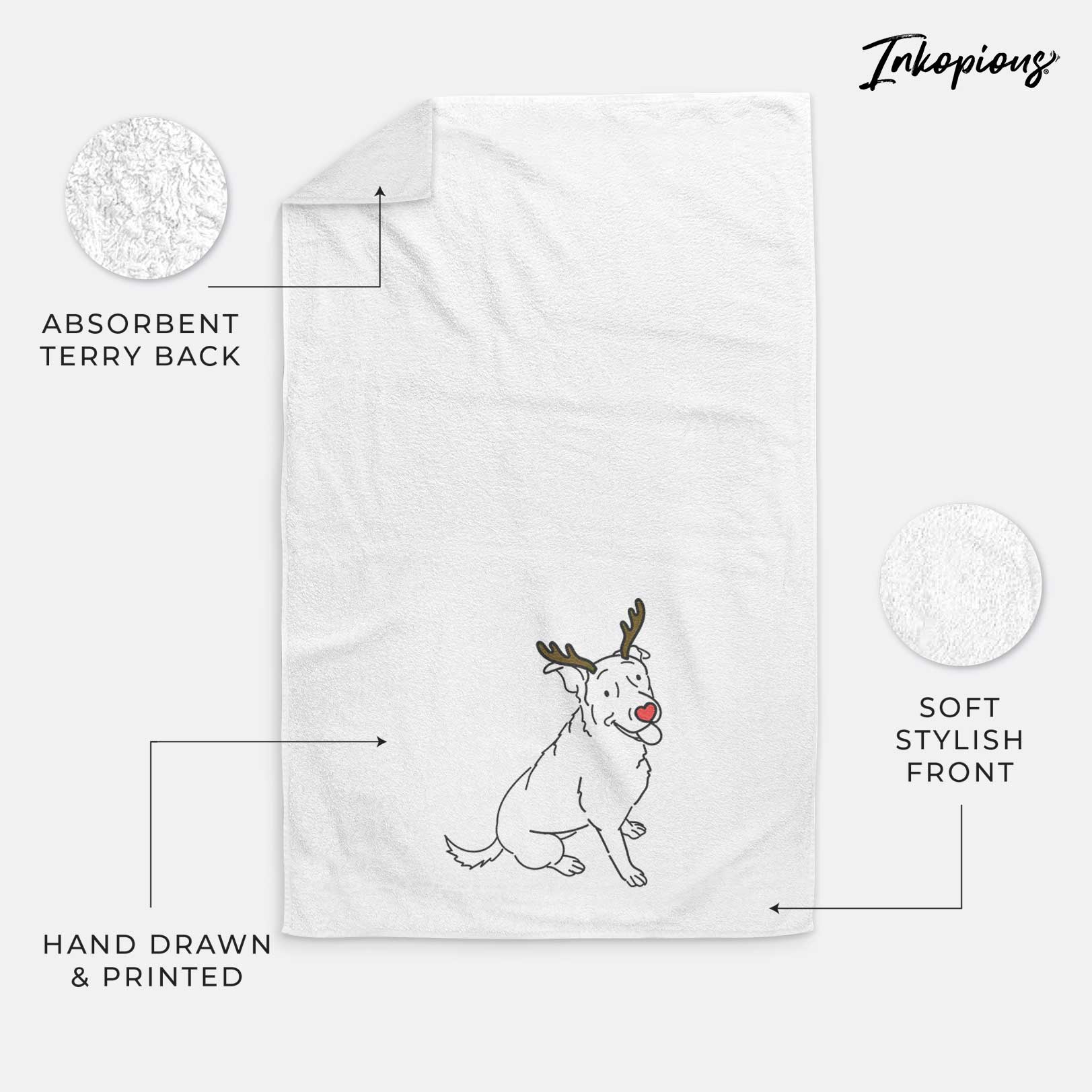 Red Nose Rottweiler Mix - Rocky - Decorative Hand Towel