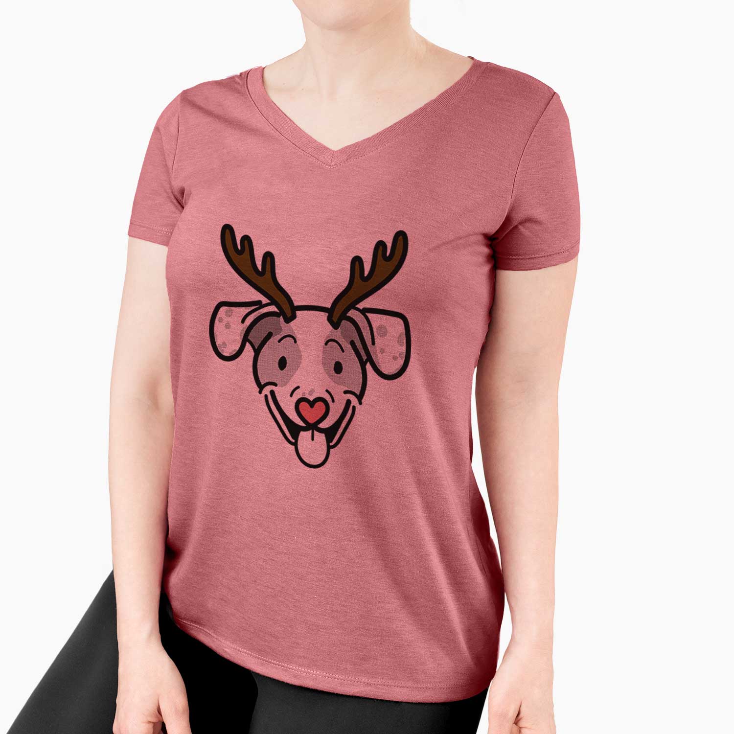 Red Nose Beagle Mix - Roland - Women's V-neck Shirt