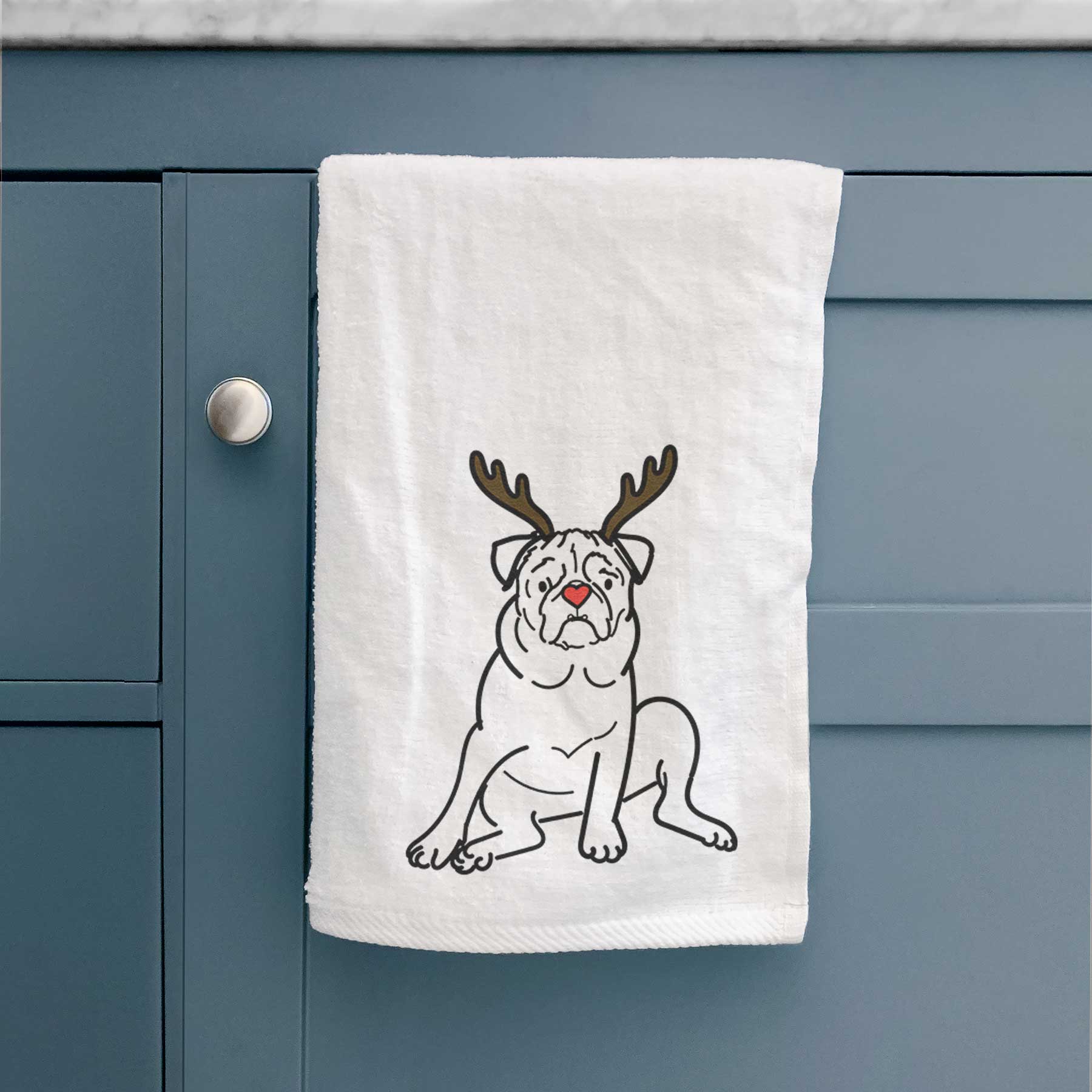 Red Nose Pug - Rudy - Decorative Hand Towel