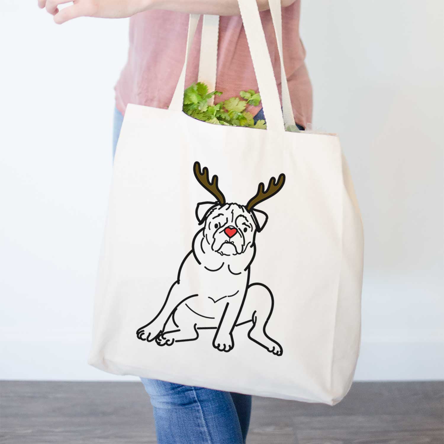 Red Nose Pug - Rudy - Tote Bag