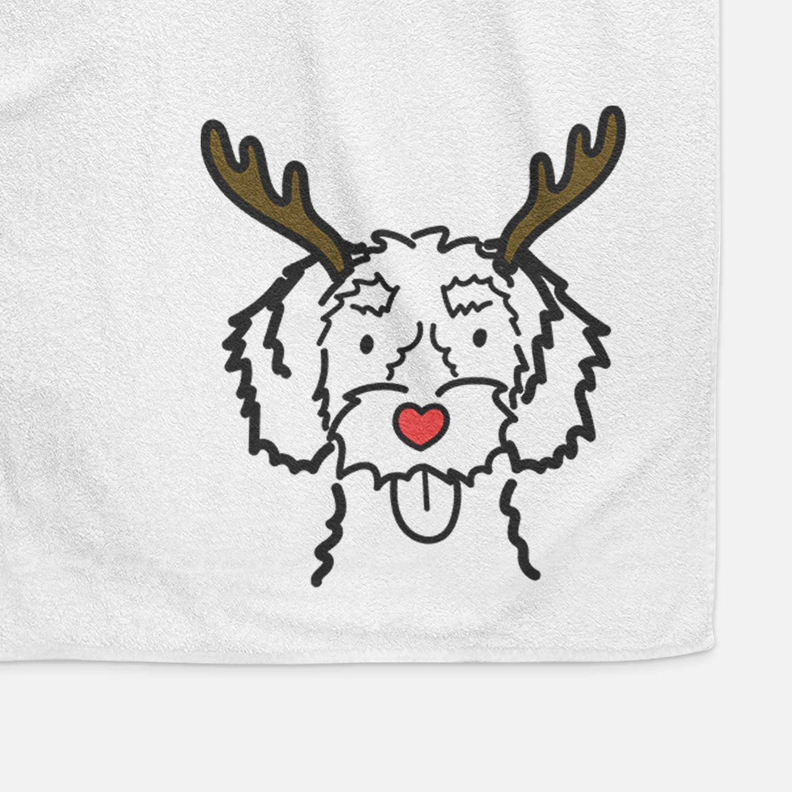 Red Nose White Schnoodle - Decorative Hand Towel