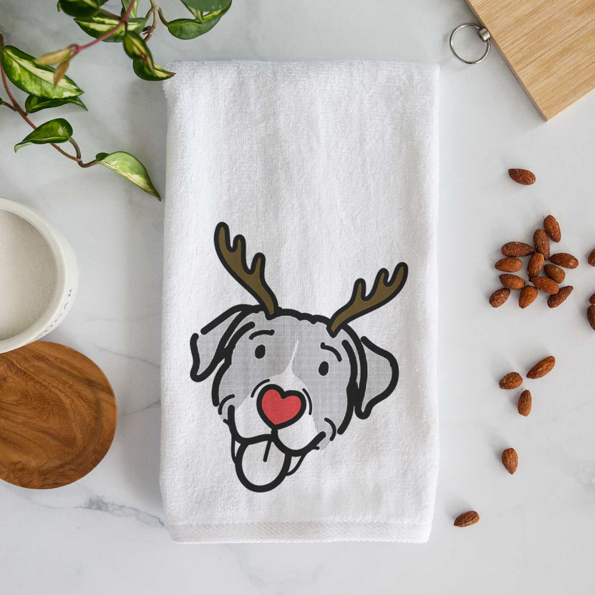 Red Nose Pitbull Mix - Shadow - Decorative Hand Towel