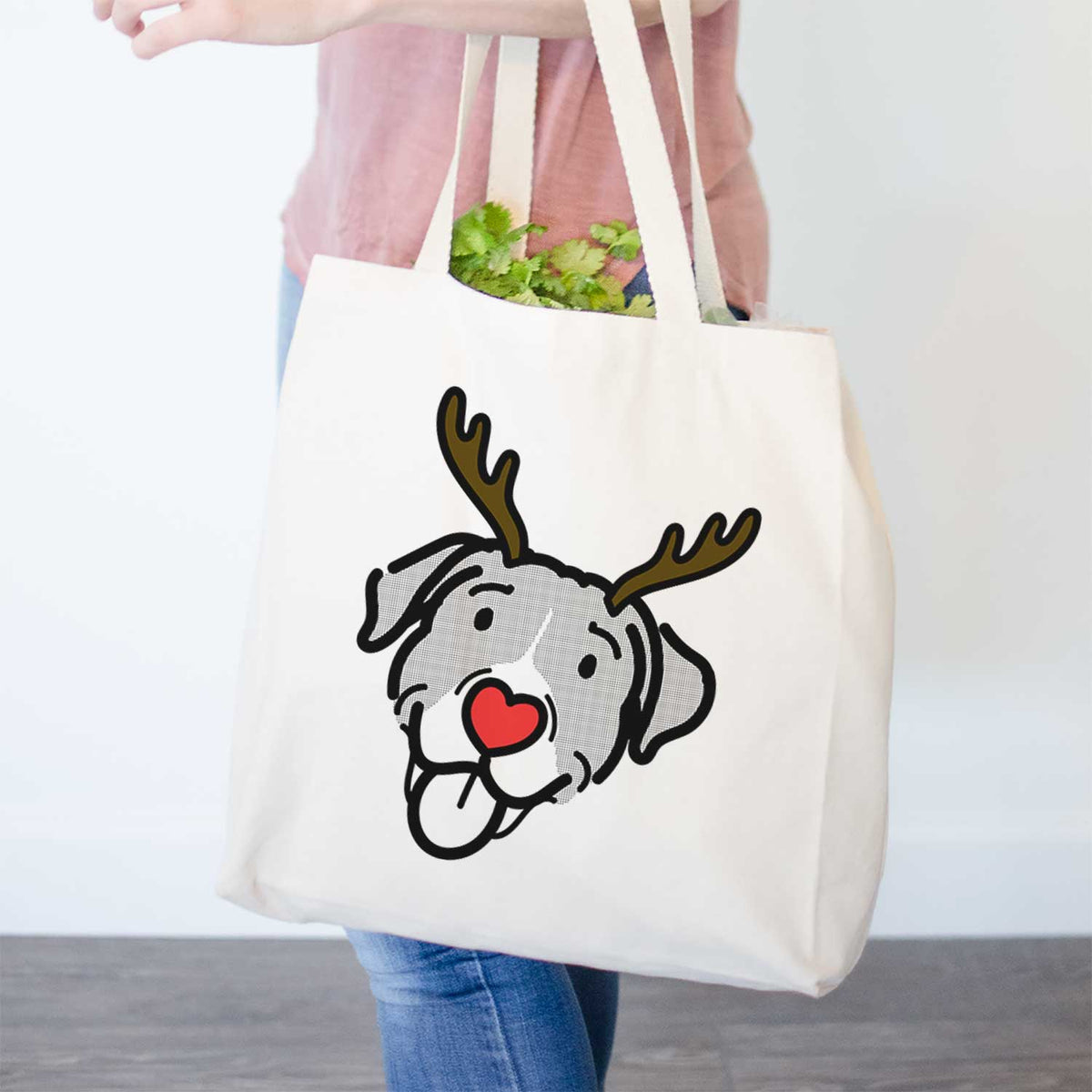 Red Nose Pitbull Mix - Shadow - Tote Bag