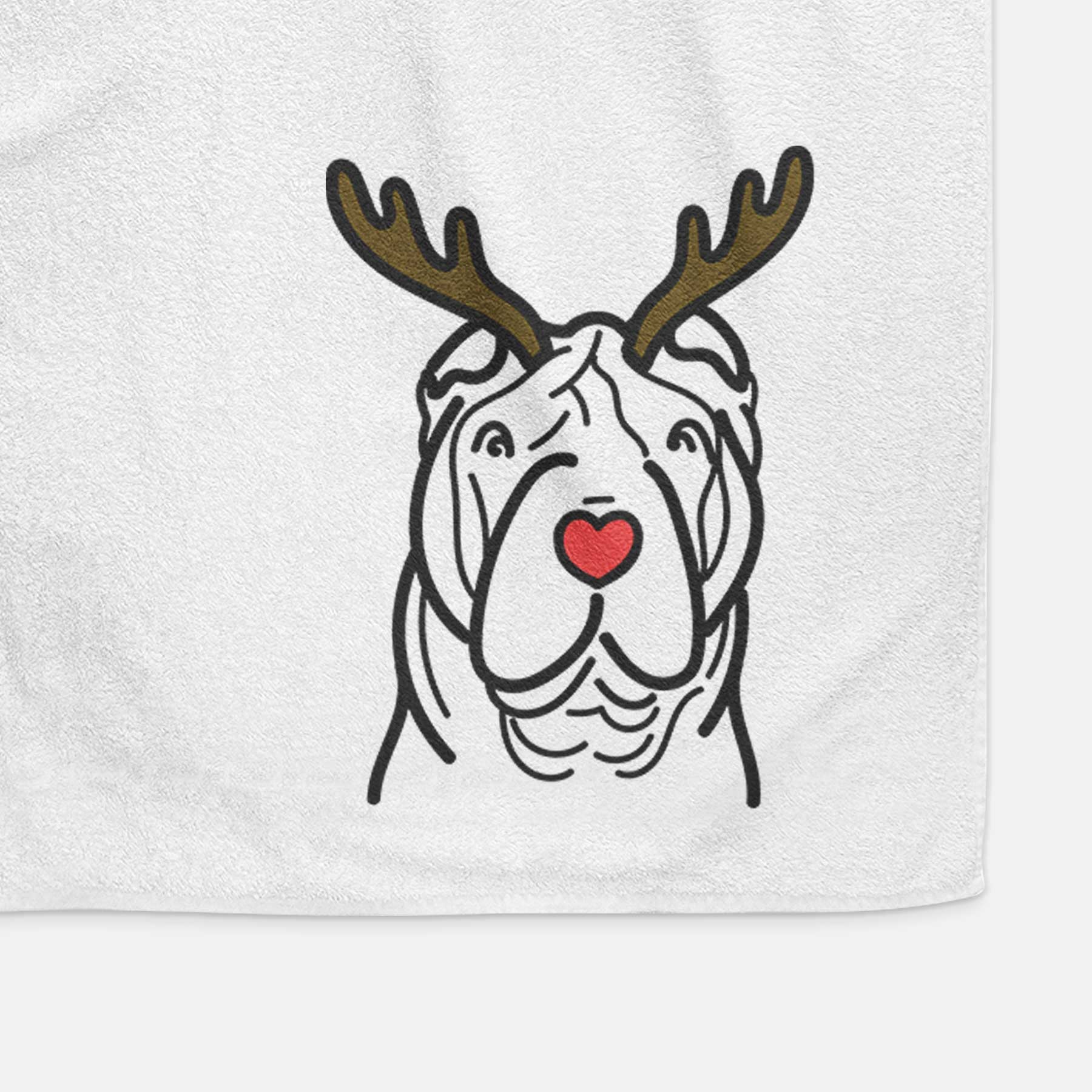 Red Nose Shar Pei - Decorative Hand Towel