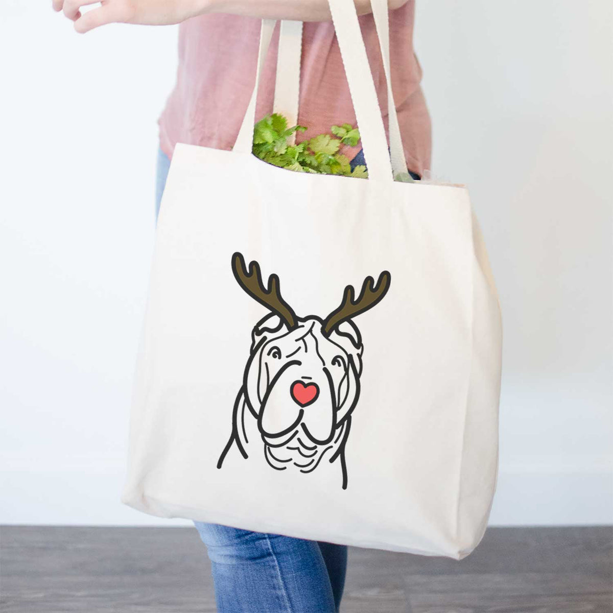 Red Nose Shar Pei - Tote Bag