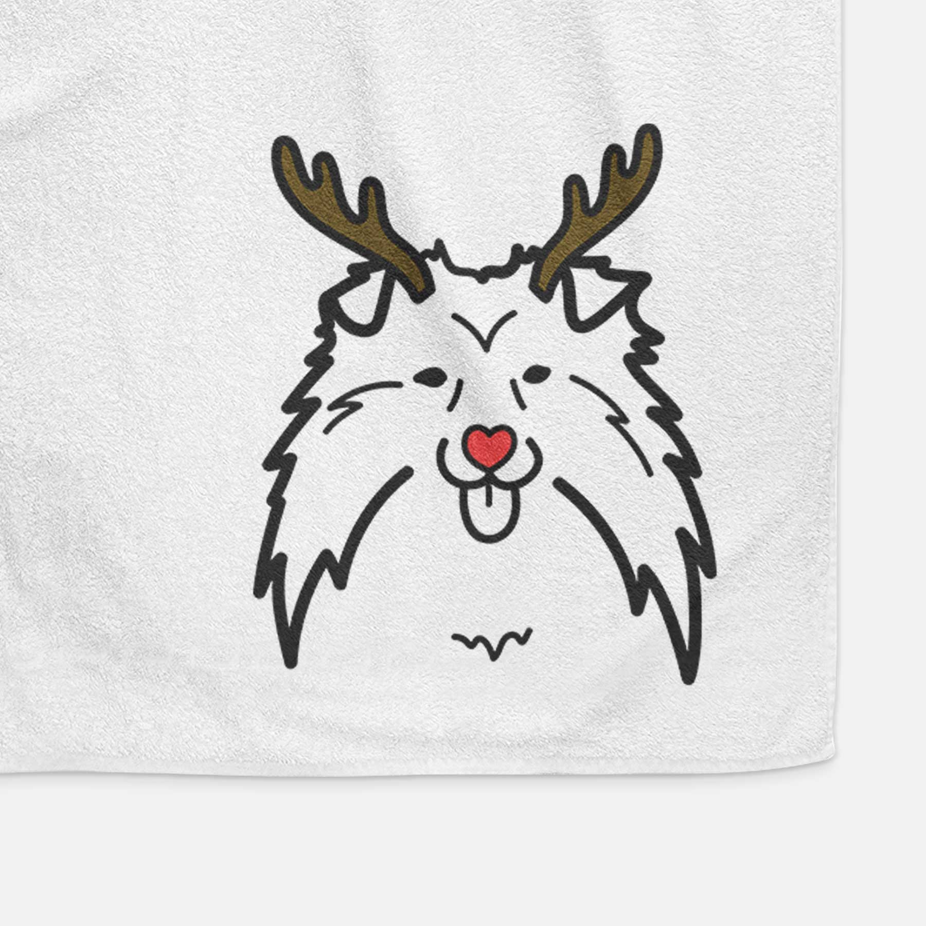 Red Nose Shetland Sheepdog - Decorative Hand Towel