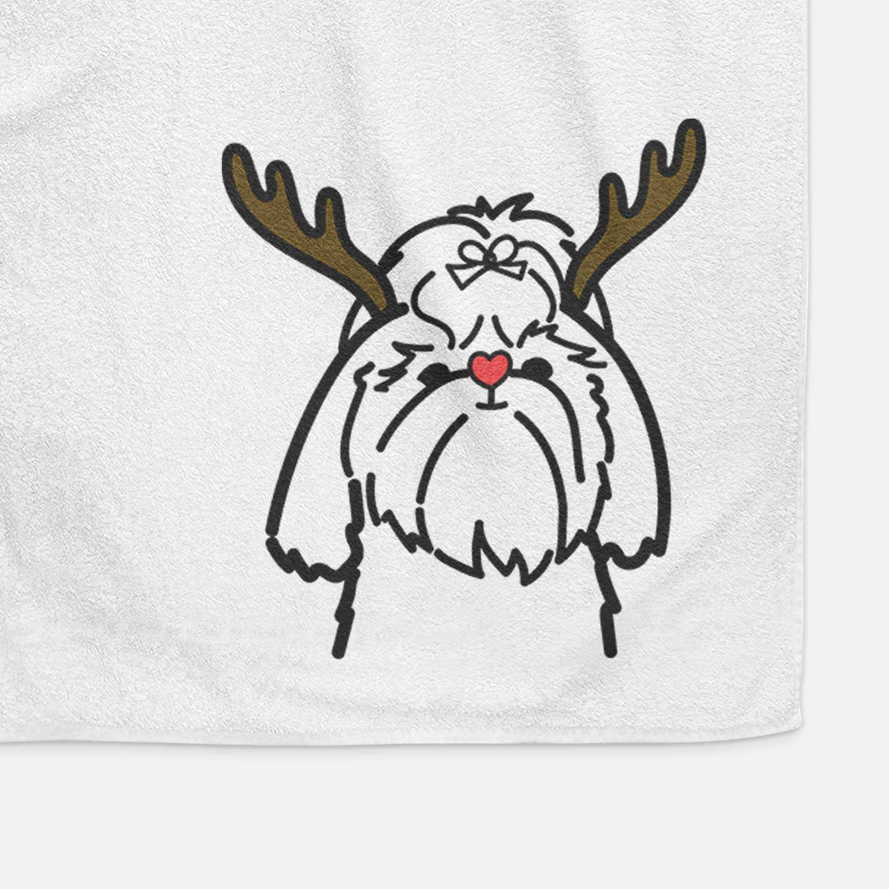 Red Nose Shih Tzu - Decorative Hand Towel