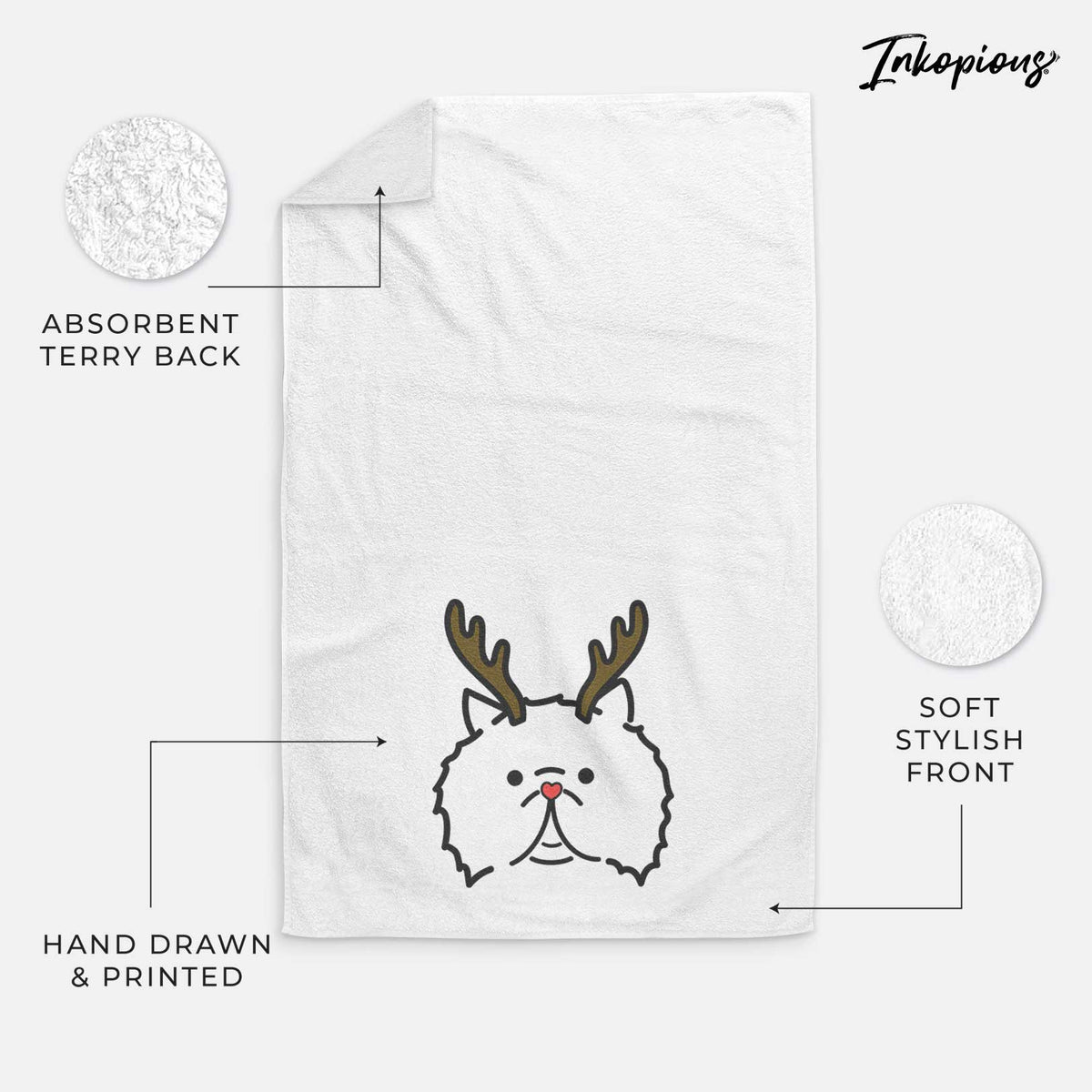 Red Nose Persian Cat - Smoosh - Decorative Hand Towel